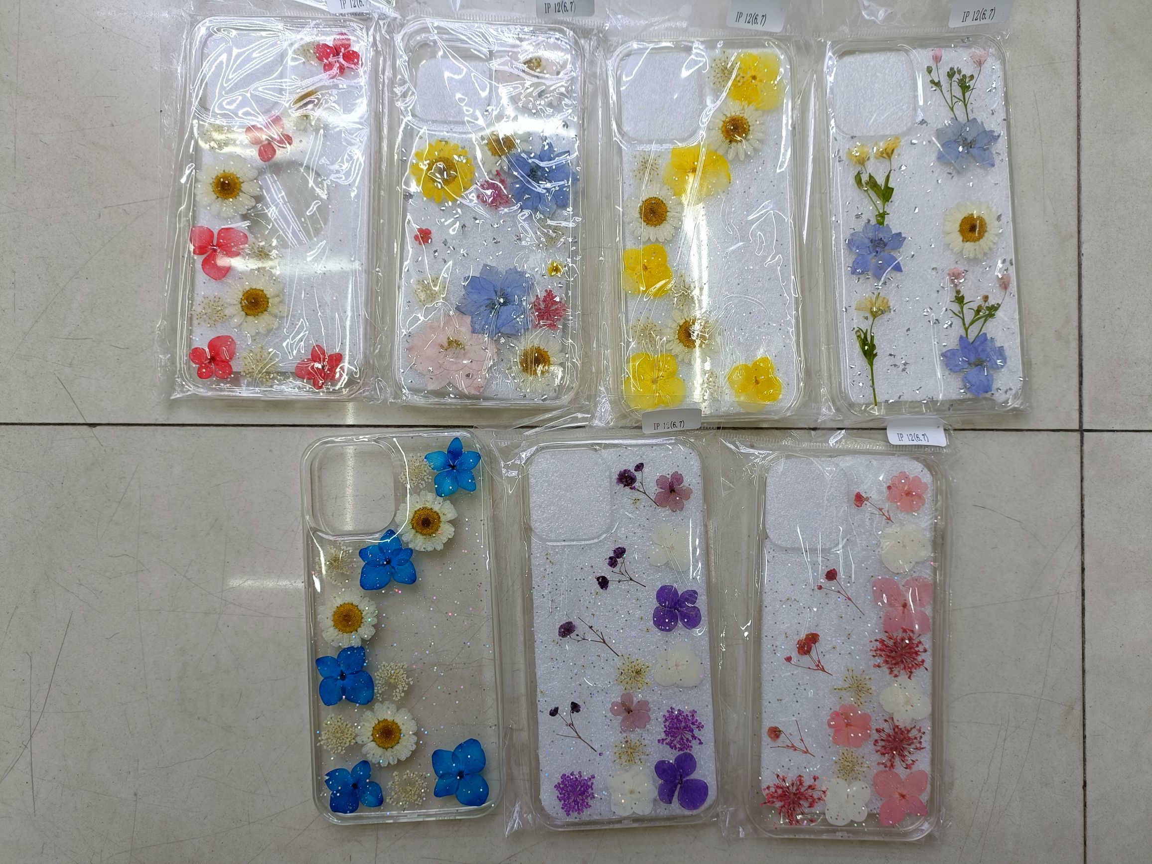 Drop glue Real flower soft shell mobile phone case protective case