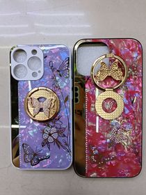 Butterfly up and down stand shell pattern phone case