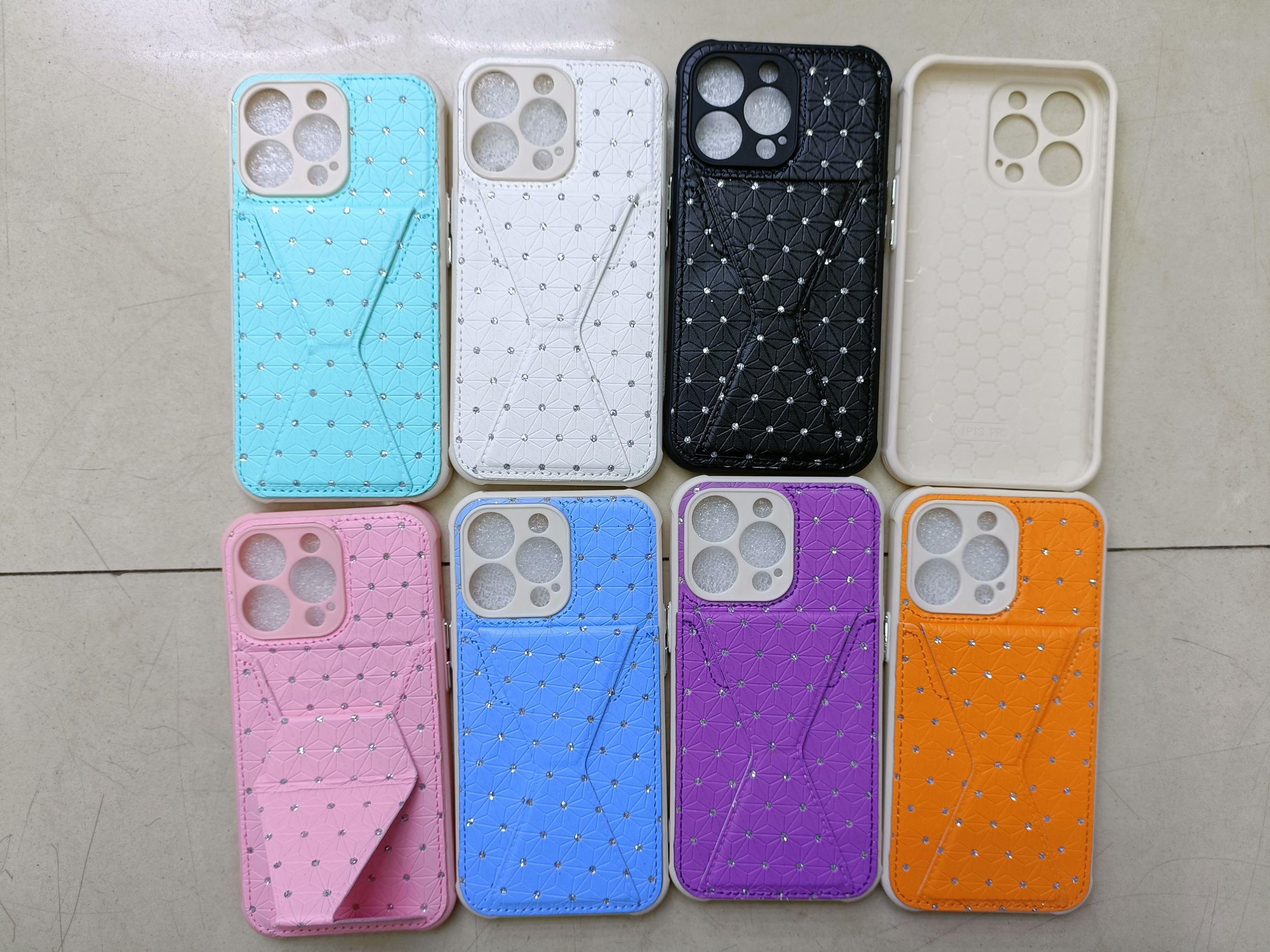 Glitter dot folding bracket electroplated key shell