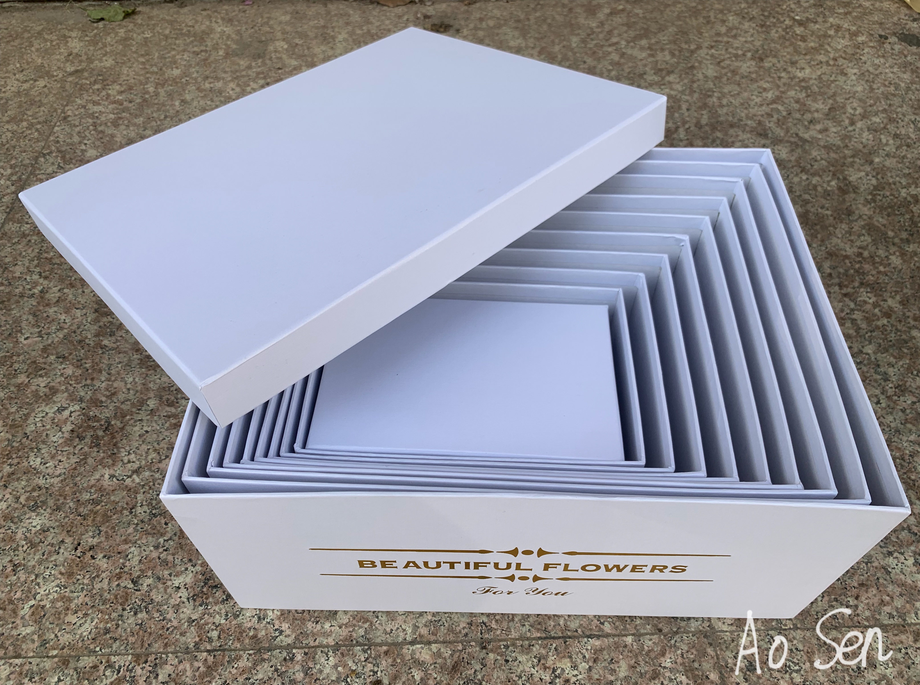 Orson Packaging Arts And Crafts Gifts Creative Gift Flower Box Gift Box High-End Gift Box New Gold Stamping Logo Rectangular Gift Box Flower Box Application Scenario