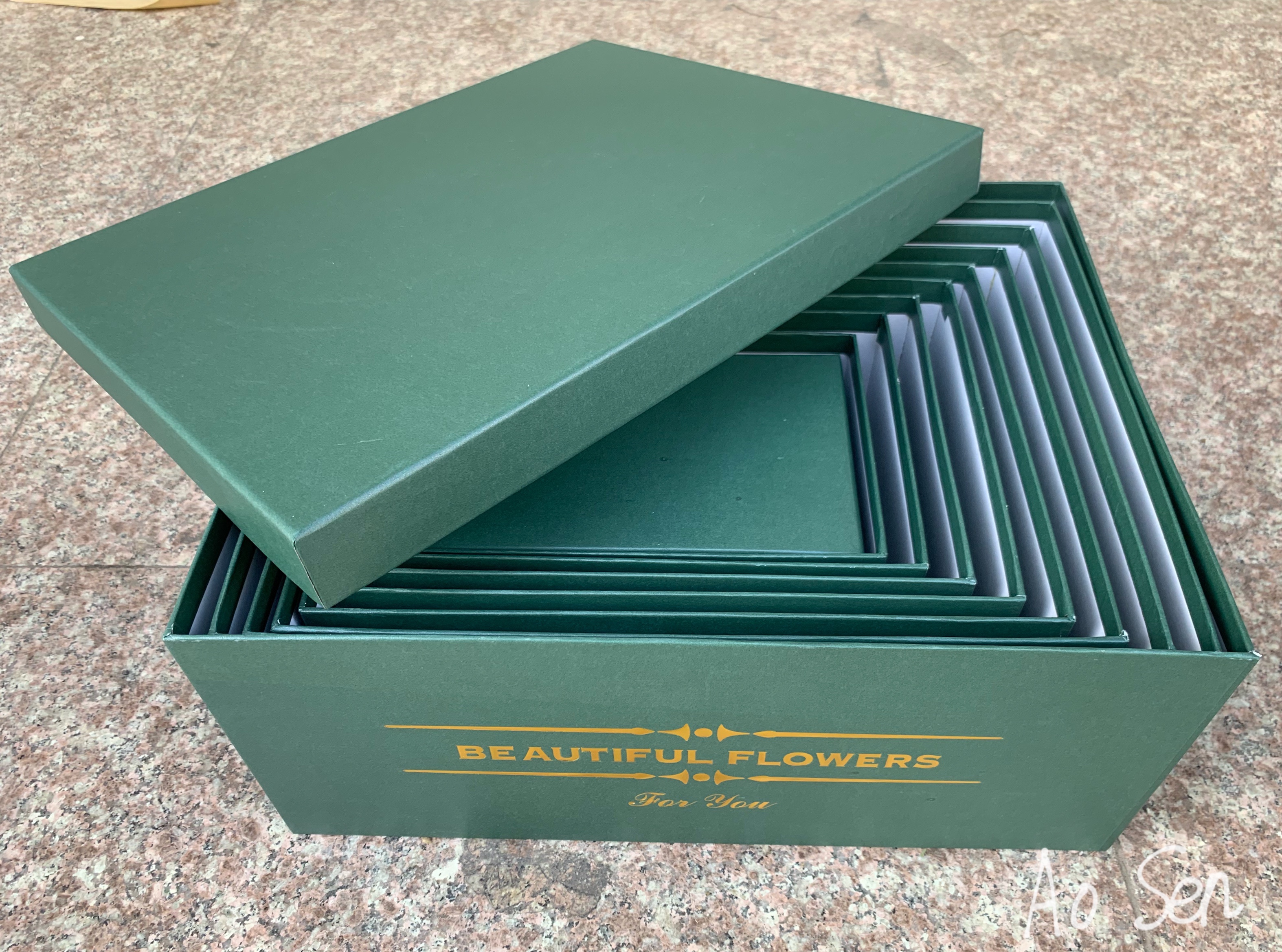 Orson Packaging Arts And Crafts Gifts Creative Gift Flower Box Gift Box High-End Gift Box New Gold Stamping Logo Rectangular Gift Box Flower Box Specification drawing