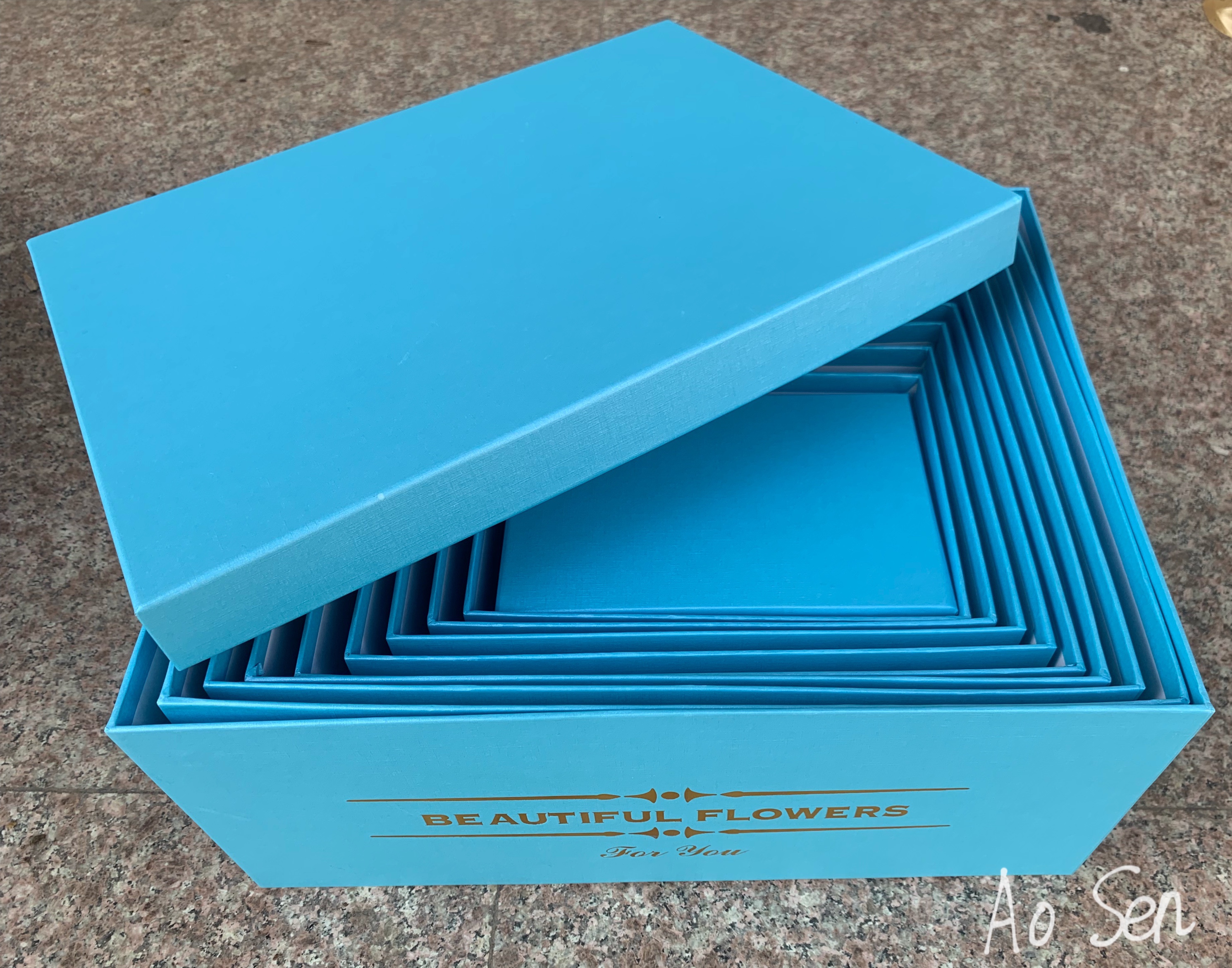 Orson Packaging Arts And Crafts Gifts Creative Gift Flower Box Gift Box High-End Gift Box New Gold Stamping Logo Rectangular Gift Box Flower Box Item Picture