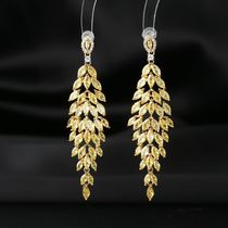 Super fairy micro-inset zircon long flower earrings earrings earrings flower zircon drop