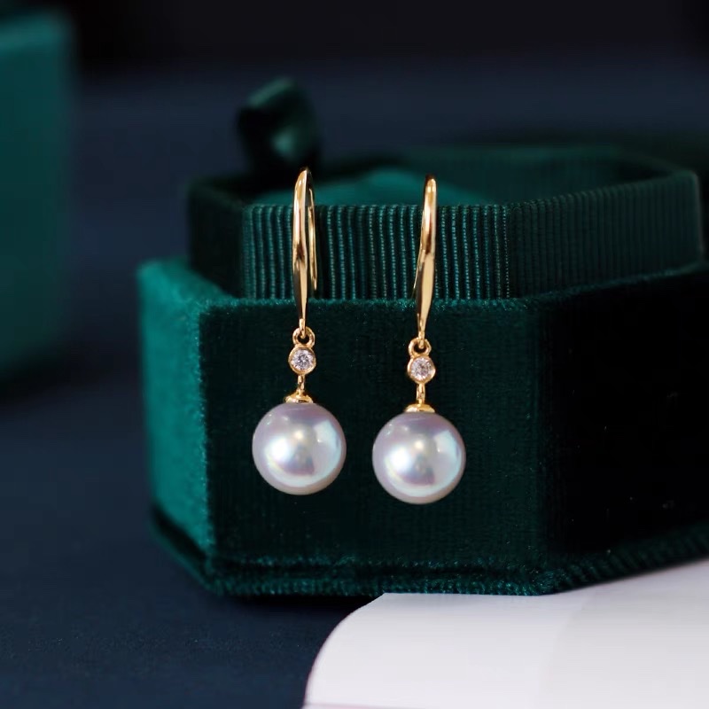 Simple wind pearl earrings earrings hook diamond earrings earrings for women