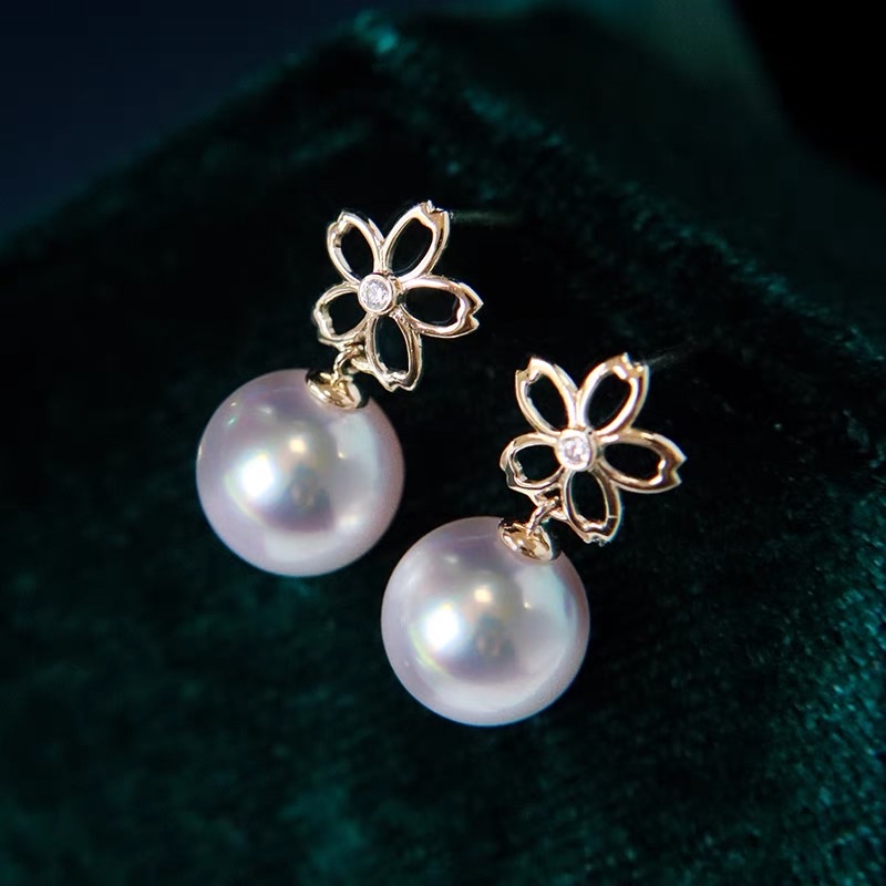 Cherry blossom fashion Korean fashion women's pearl earrings earrings studs