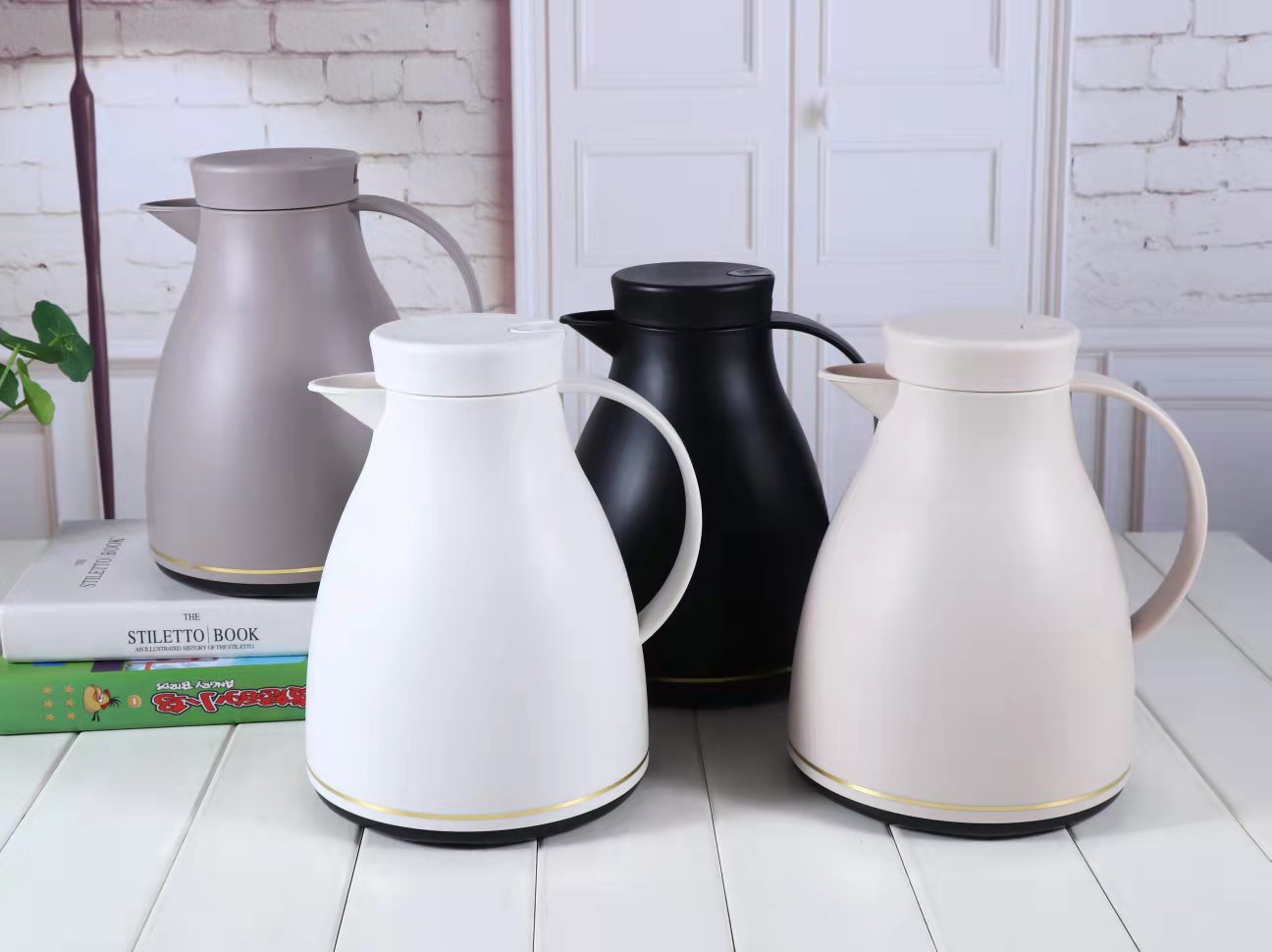 New Yc-32150 Frosted Feel Asbestos Free Glass Inner Container Coffee Pot 1500Ml Large Capacity