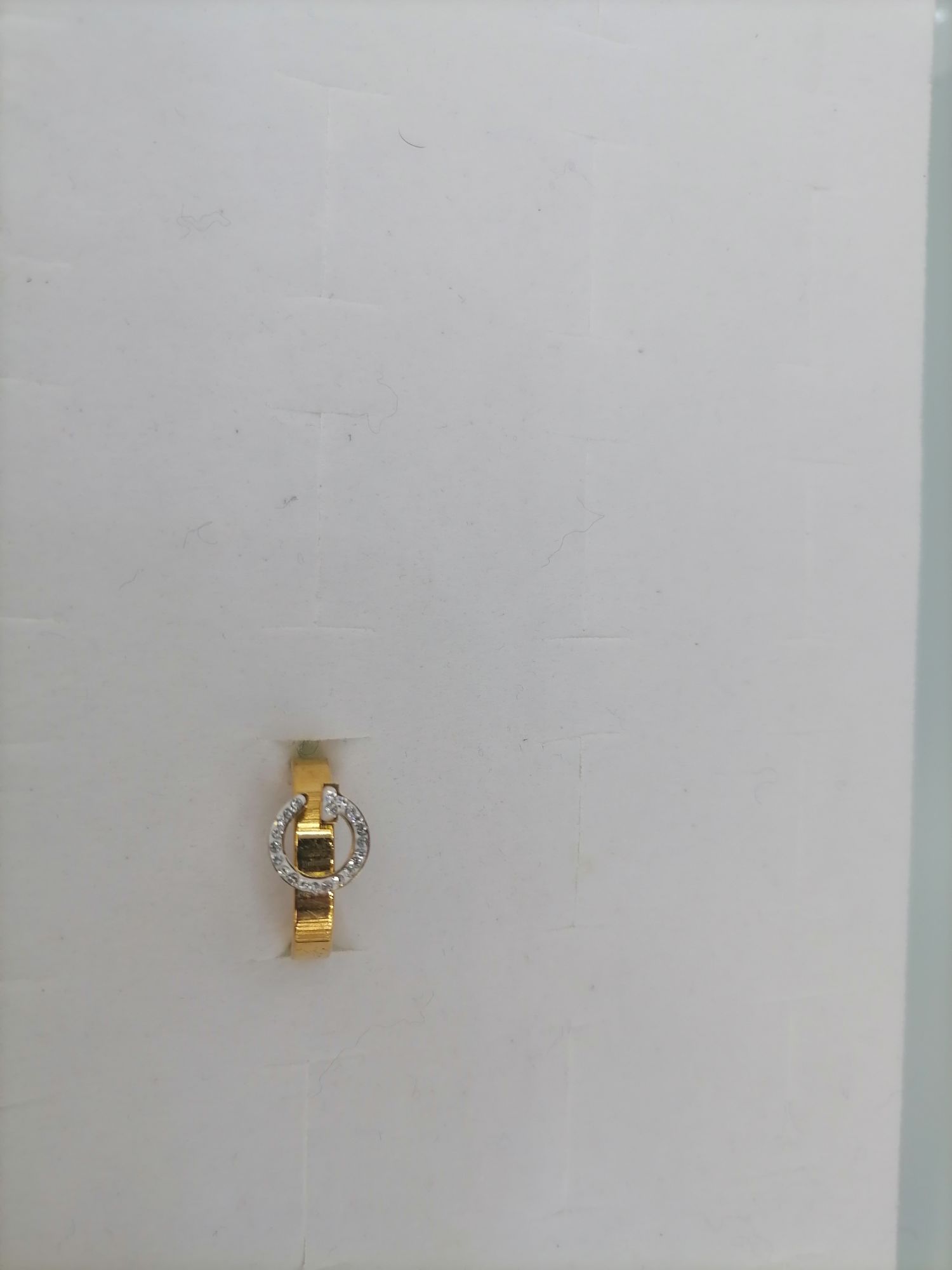 Titanium steel gold G-shaped ring with diamond thumbnail