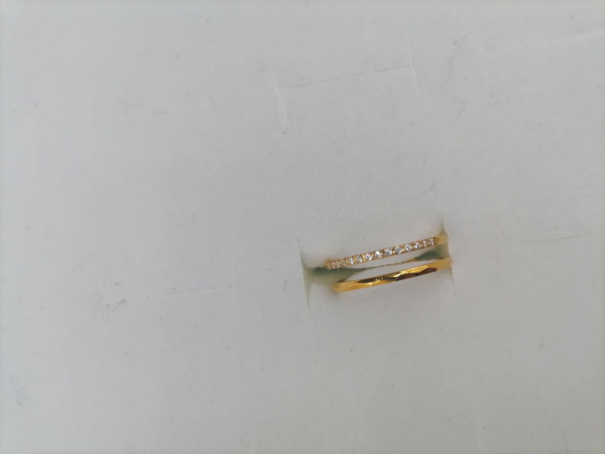 Diamond diamond diamond ring in gold double row of titanium steel