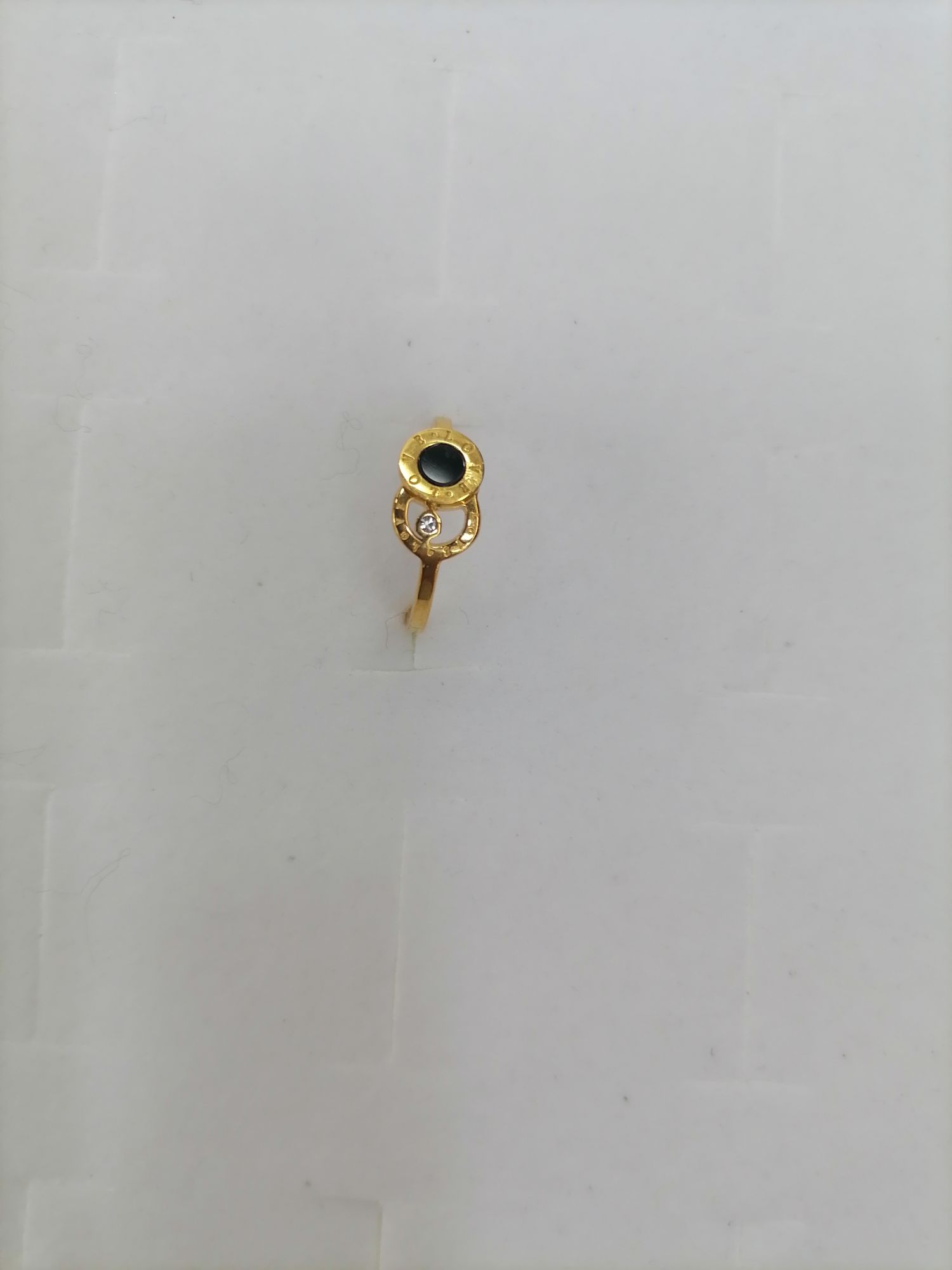 Titanium steel gold love ring with diamond