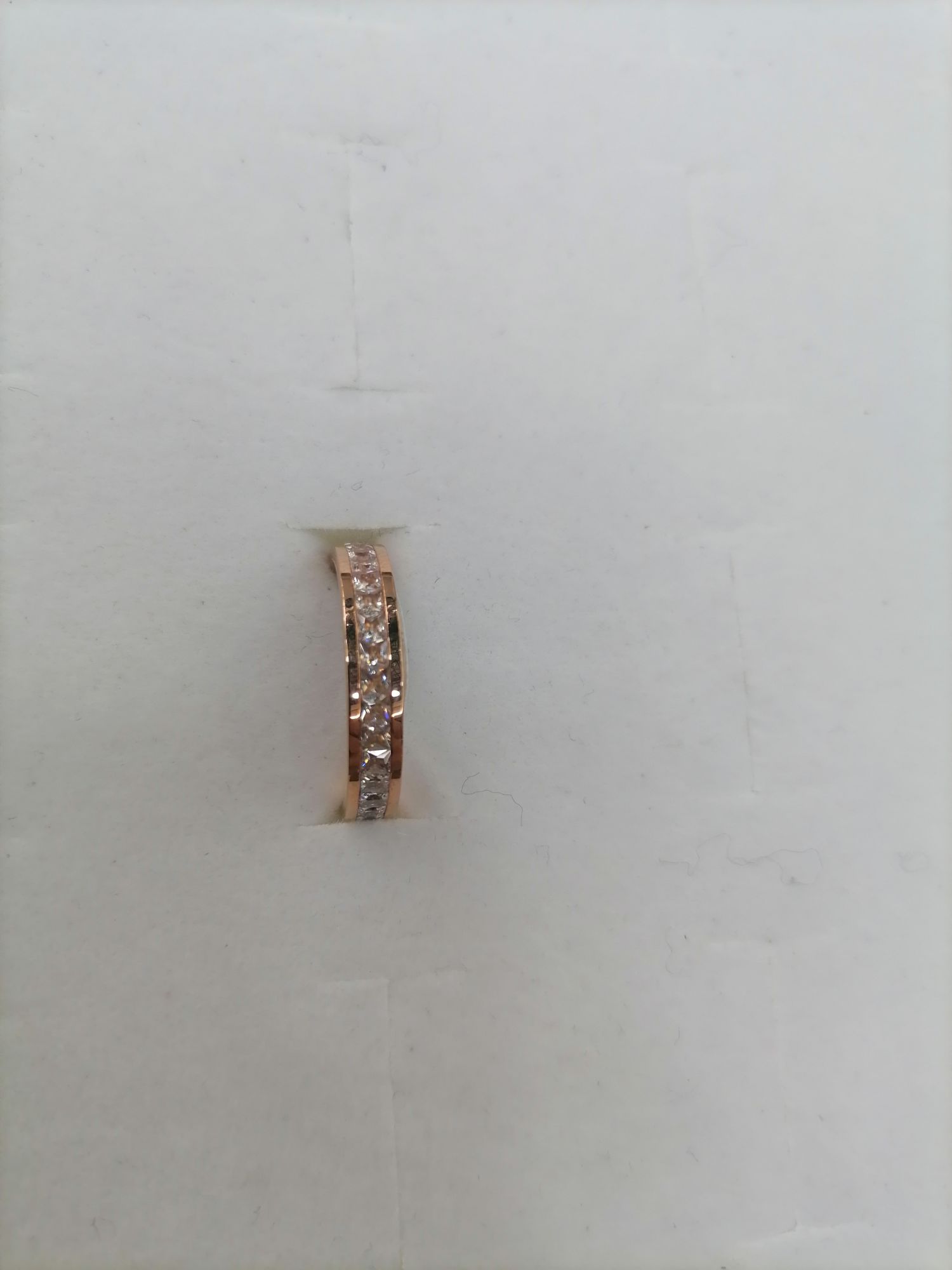 Stainless steel square ring with diamond