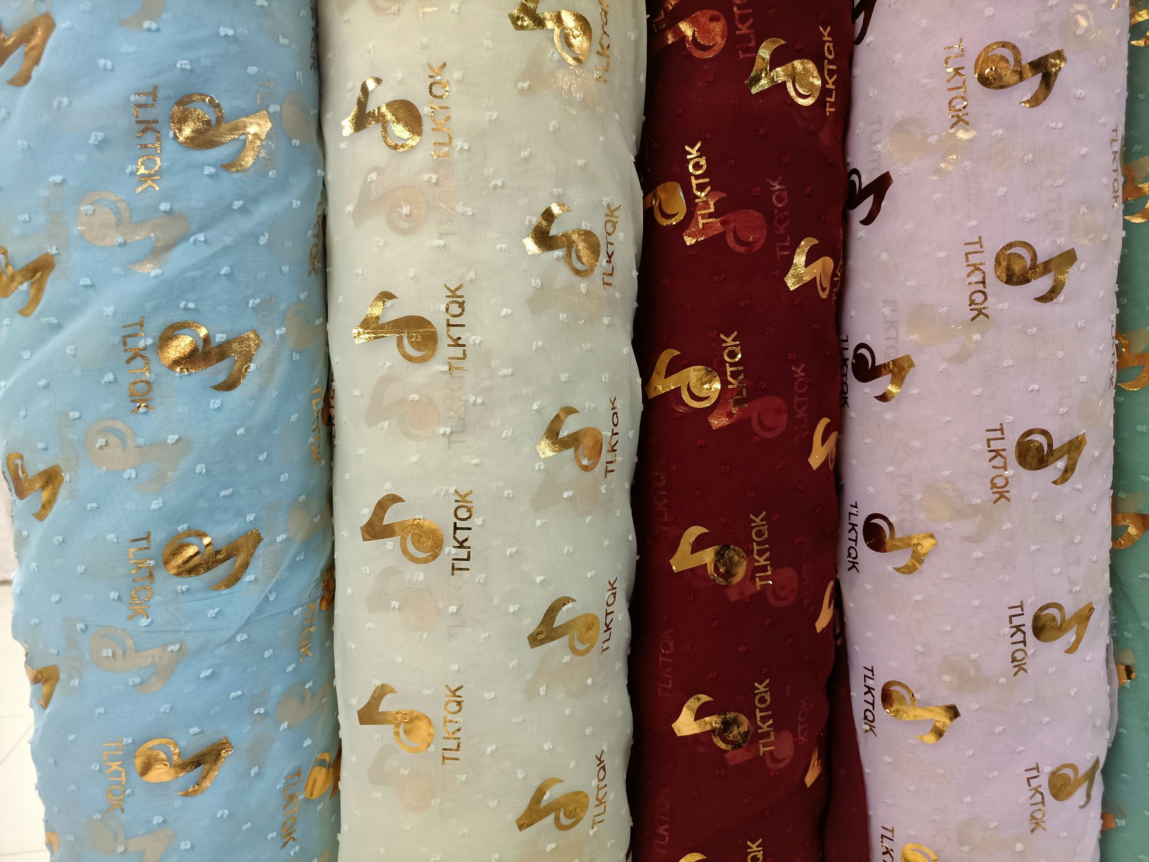 2022 New Chiffon Thin Dress Fabric Print Dance Music Item Picture