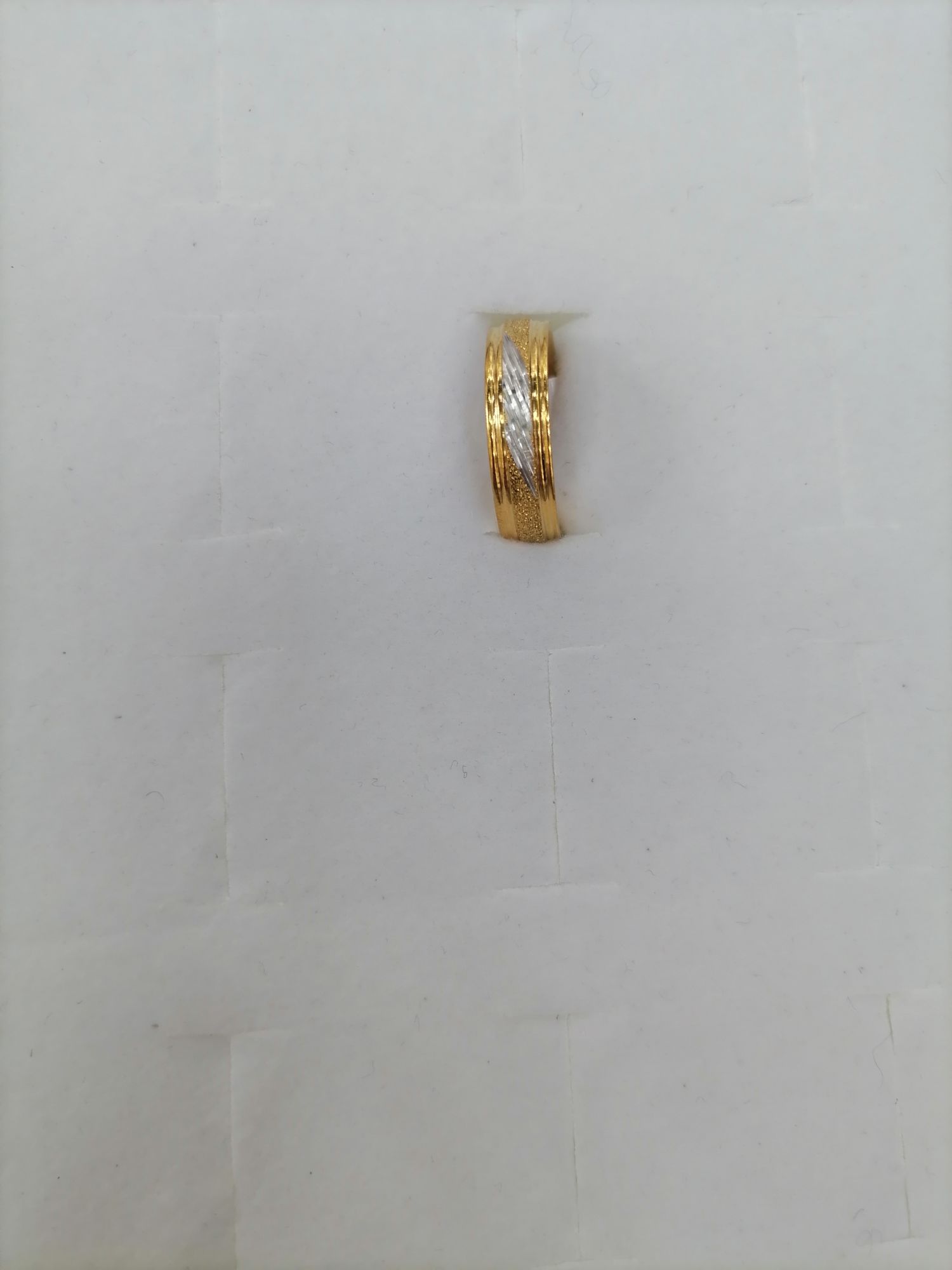 Titanium steel gold print semi-frosted outer double grain ring