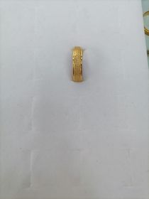 Titanium steel gold frosted wide flat ring