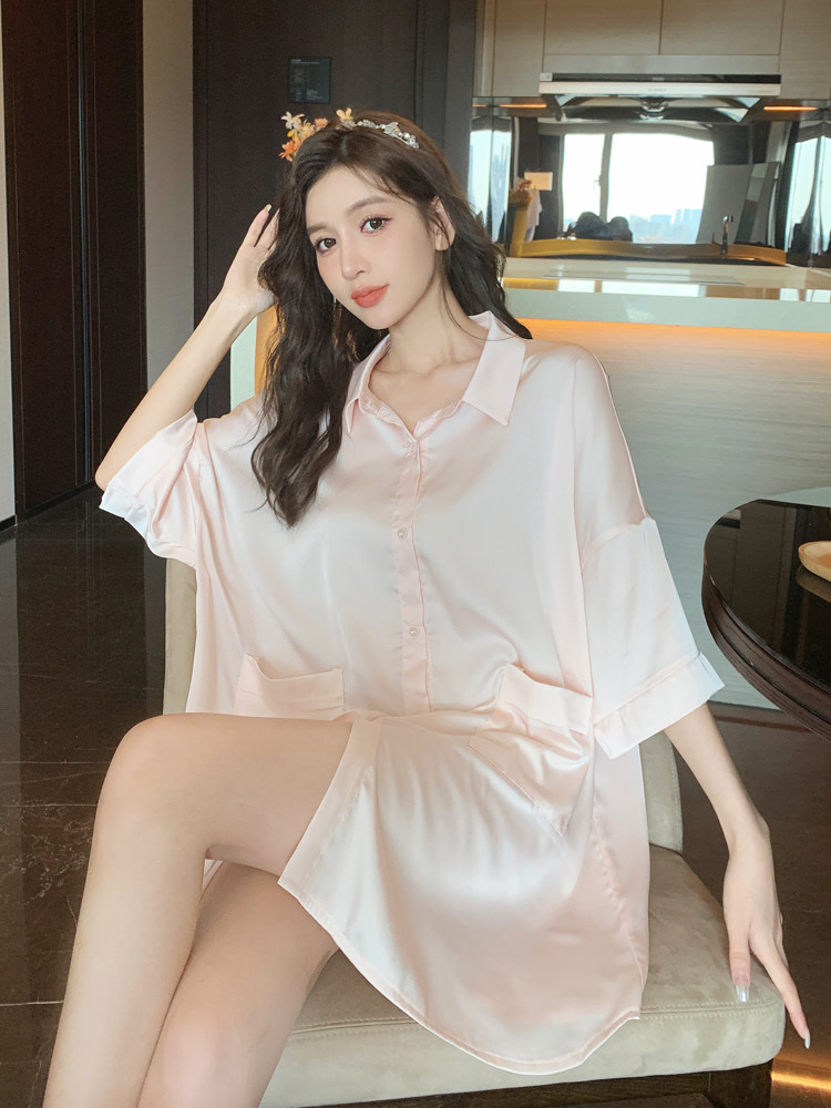 Back Ice Silk Home Wear Pajamas