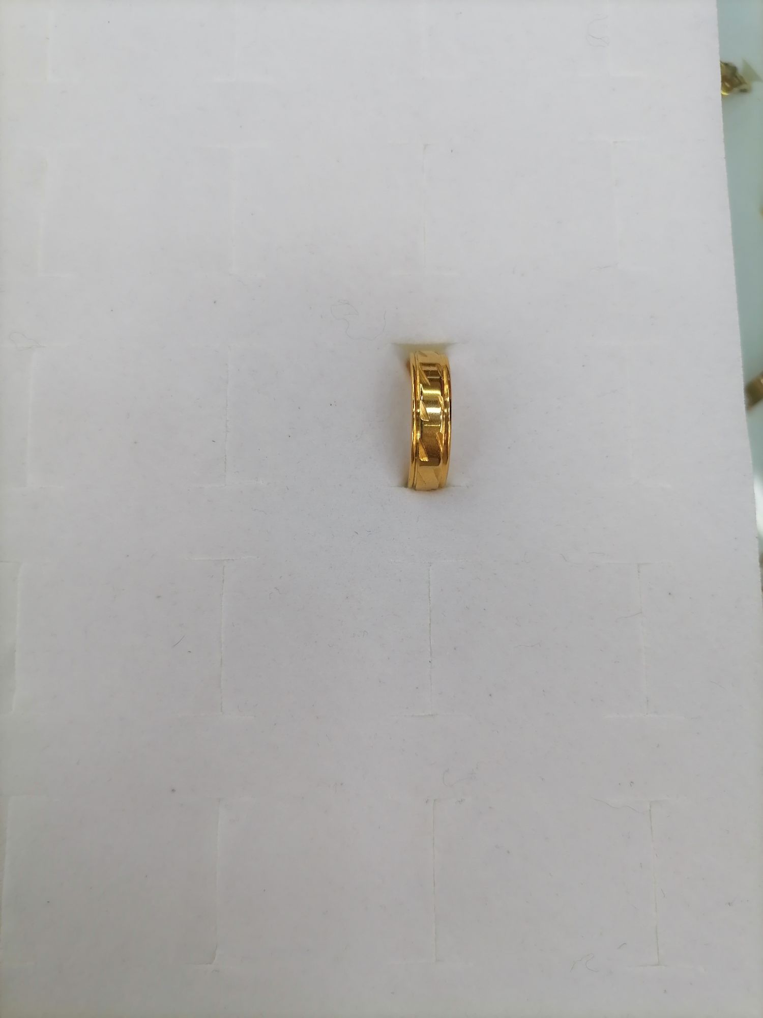 Titanium steel printed flat ring in gold