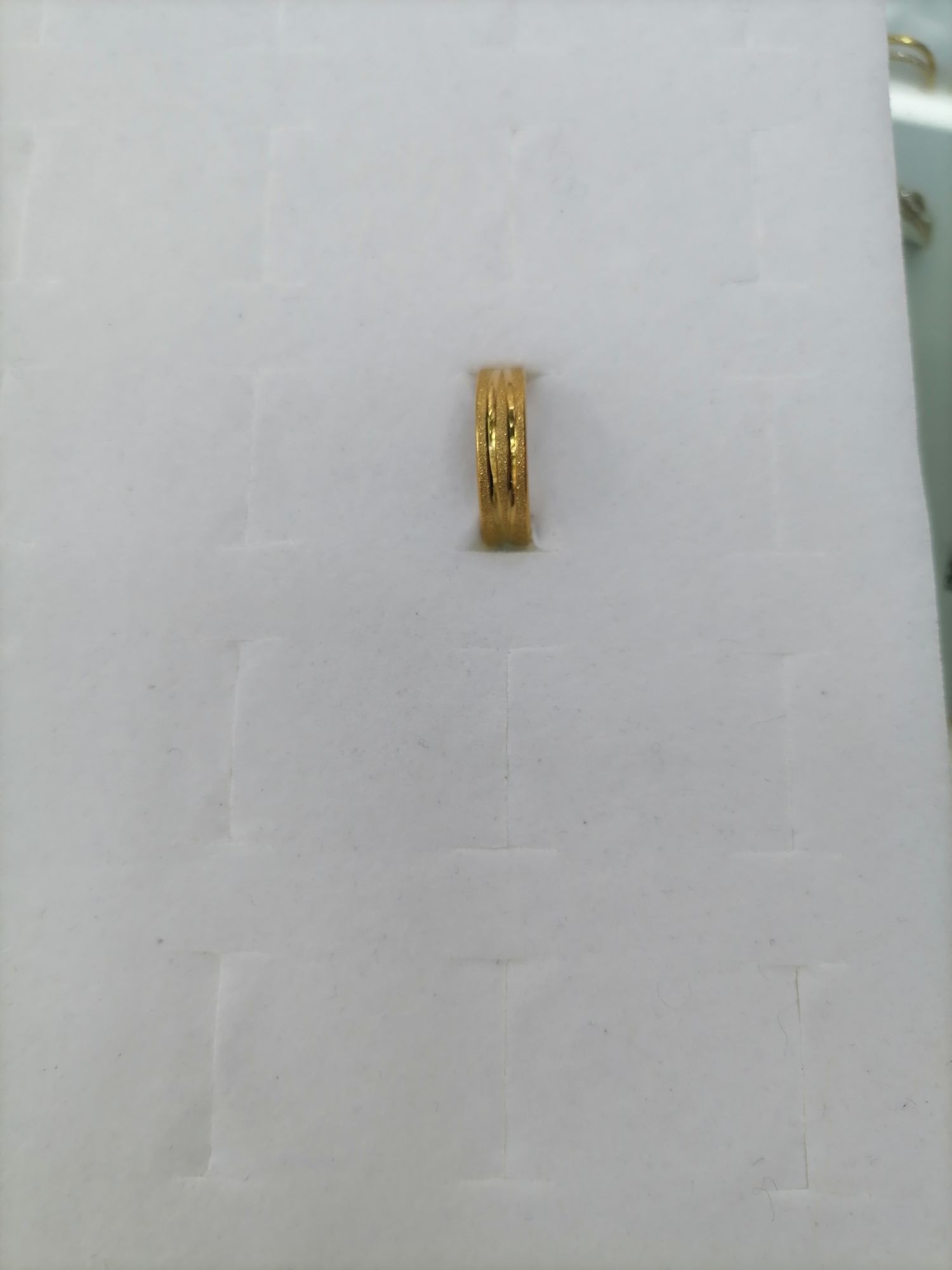 Titanium steel gold frosted double wear ring