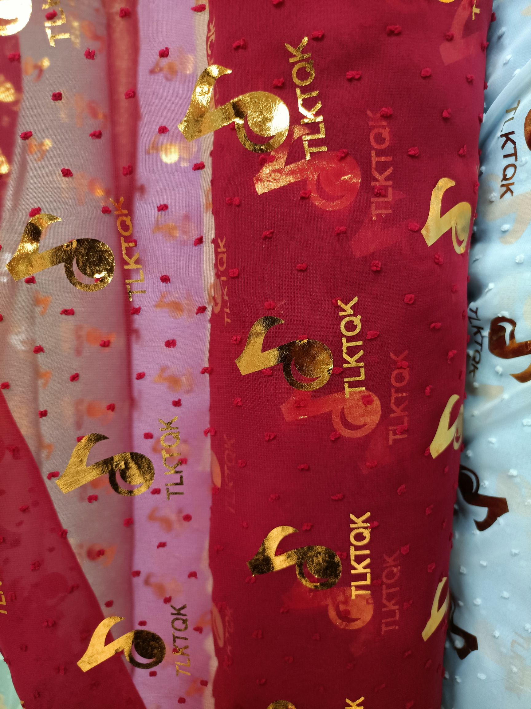 2022 New Chiffon Thin Dress Fabric Print Dance Music details Picture