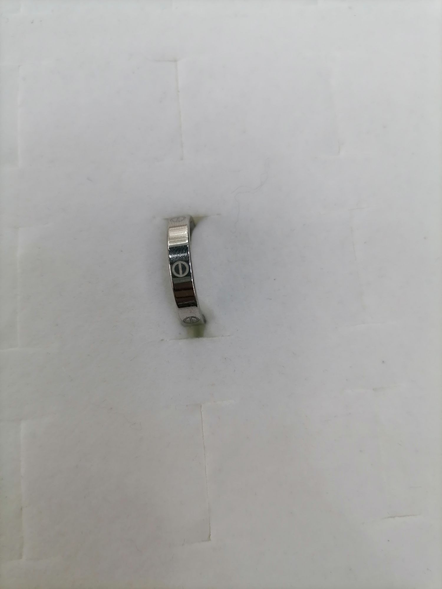 Titanium steel silver print round ring