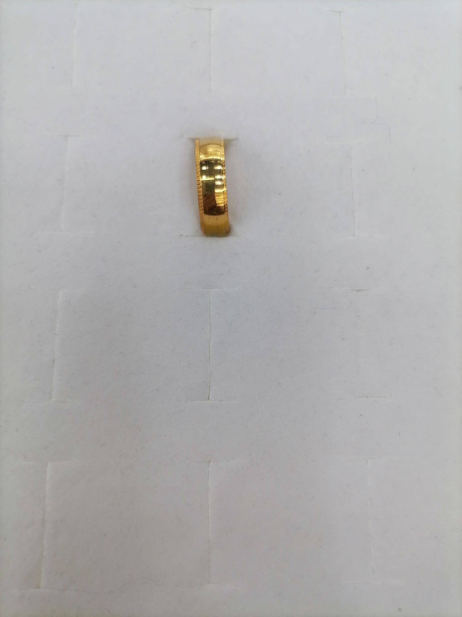 Titanium steel gold printed fine grain medium wide ring