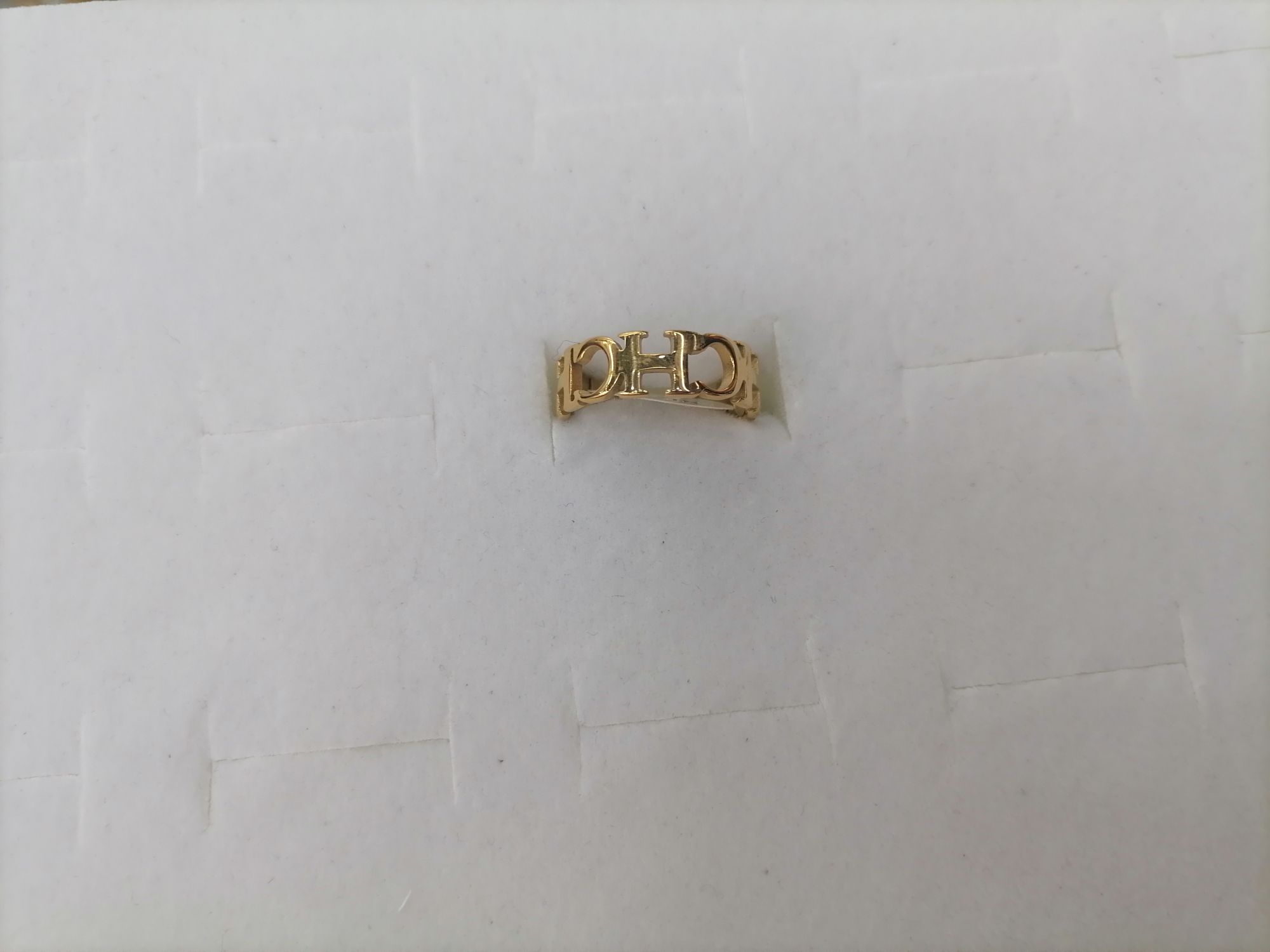 Titanium steel gold hollowed HC ring