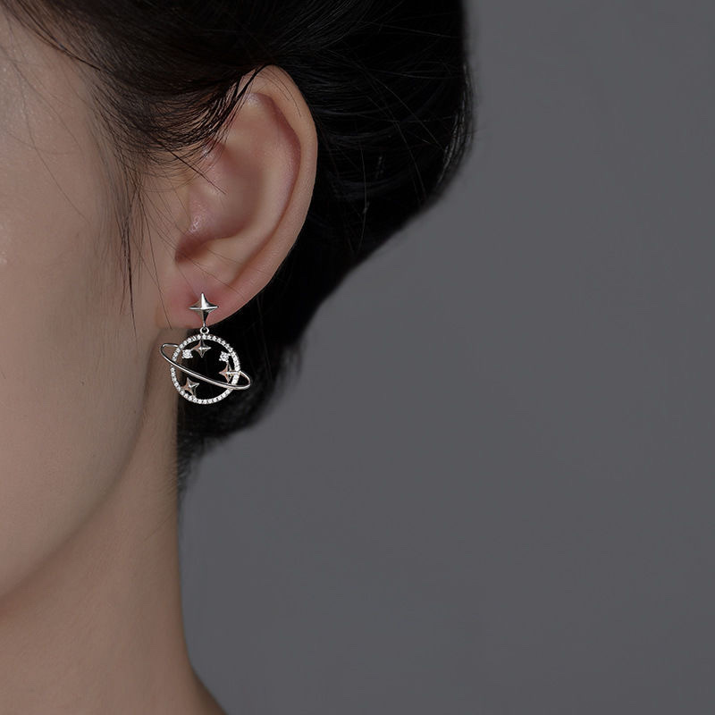 GLTEN original new Star Fall 925 sterling silver earrings female niche design sense of network red temperament silver earrings thumbnail