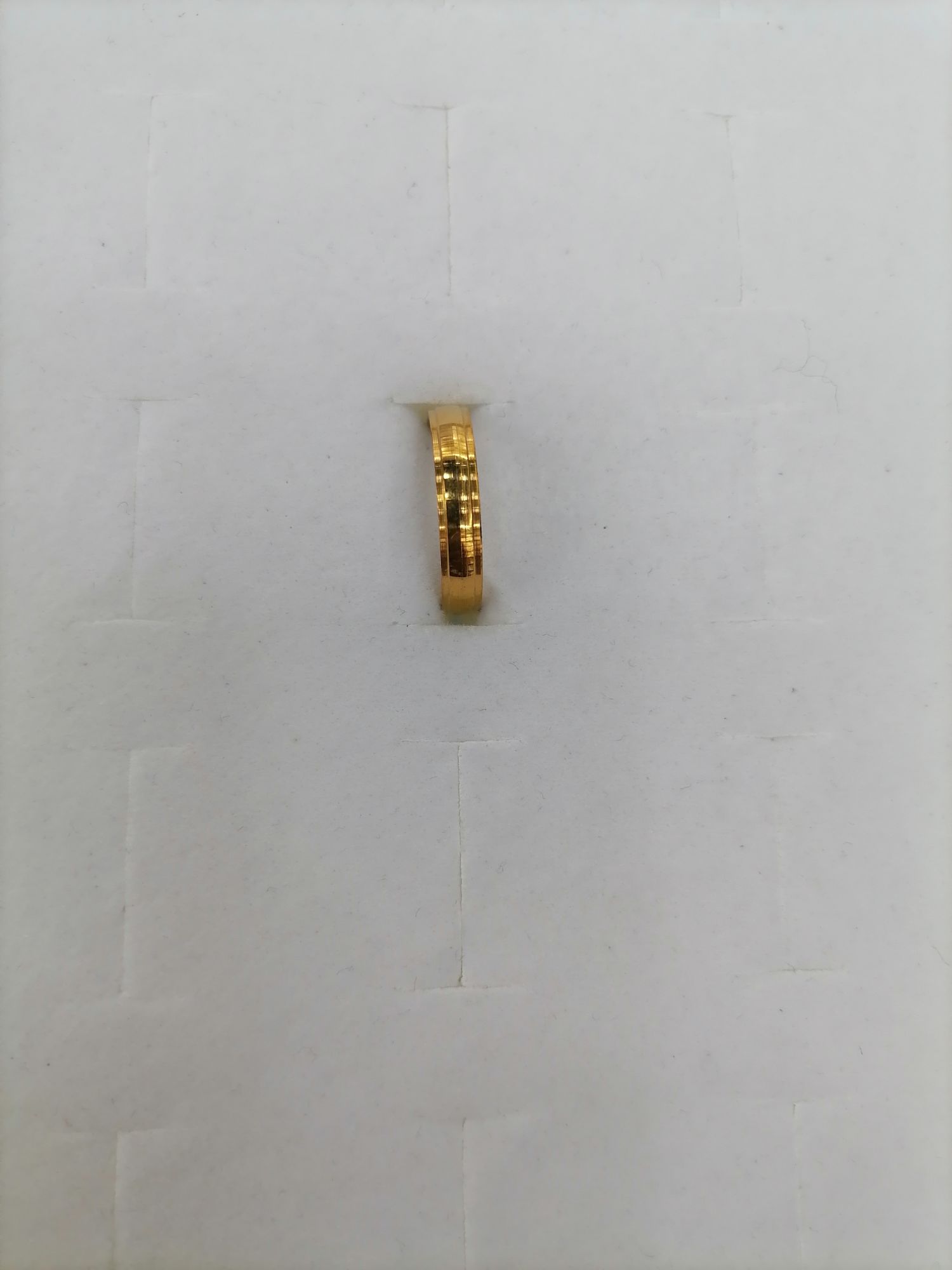 Titanium steel gold concave one flat ring