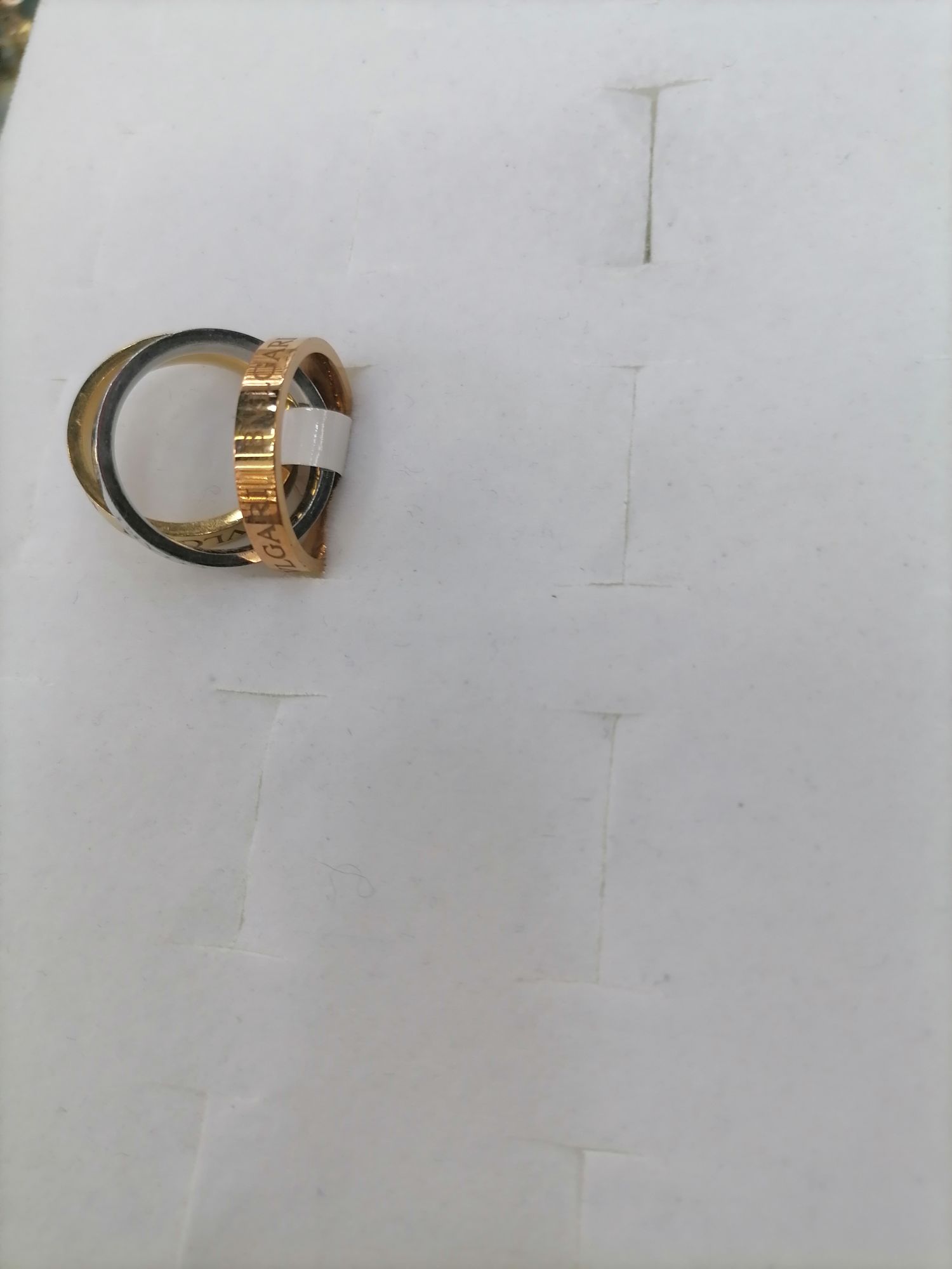 Titanium steel BVLGARi engraved ring, available in 3 colors Specification drawing