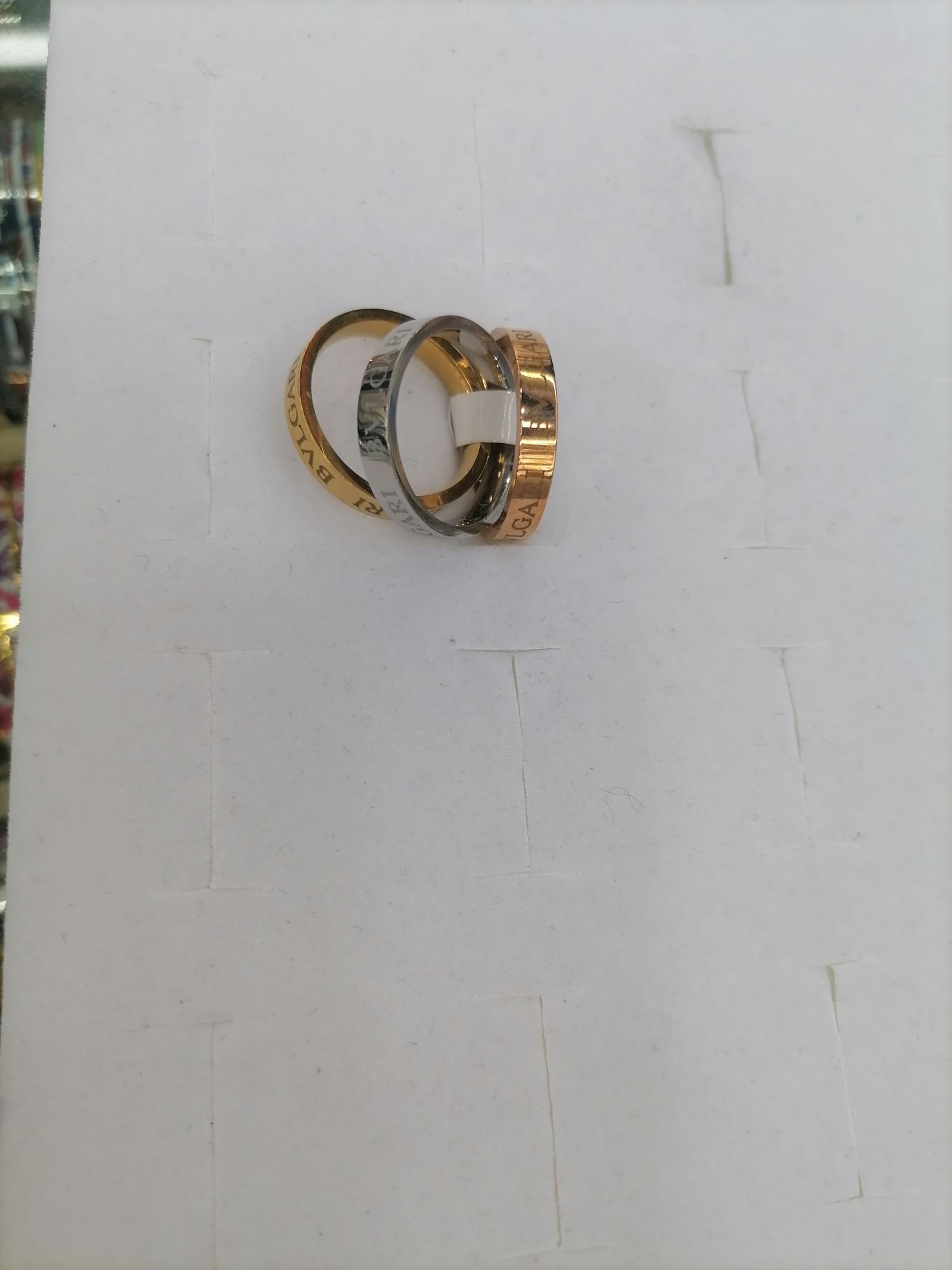 Titanium steel BVLGARi engraved ring, available in 3 colors Specification drawing