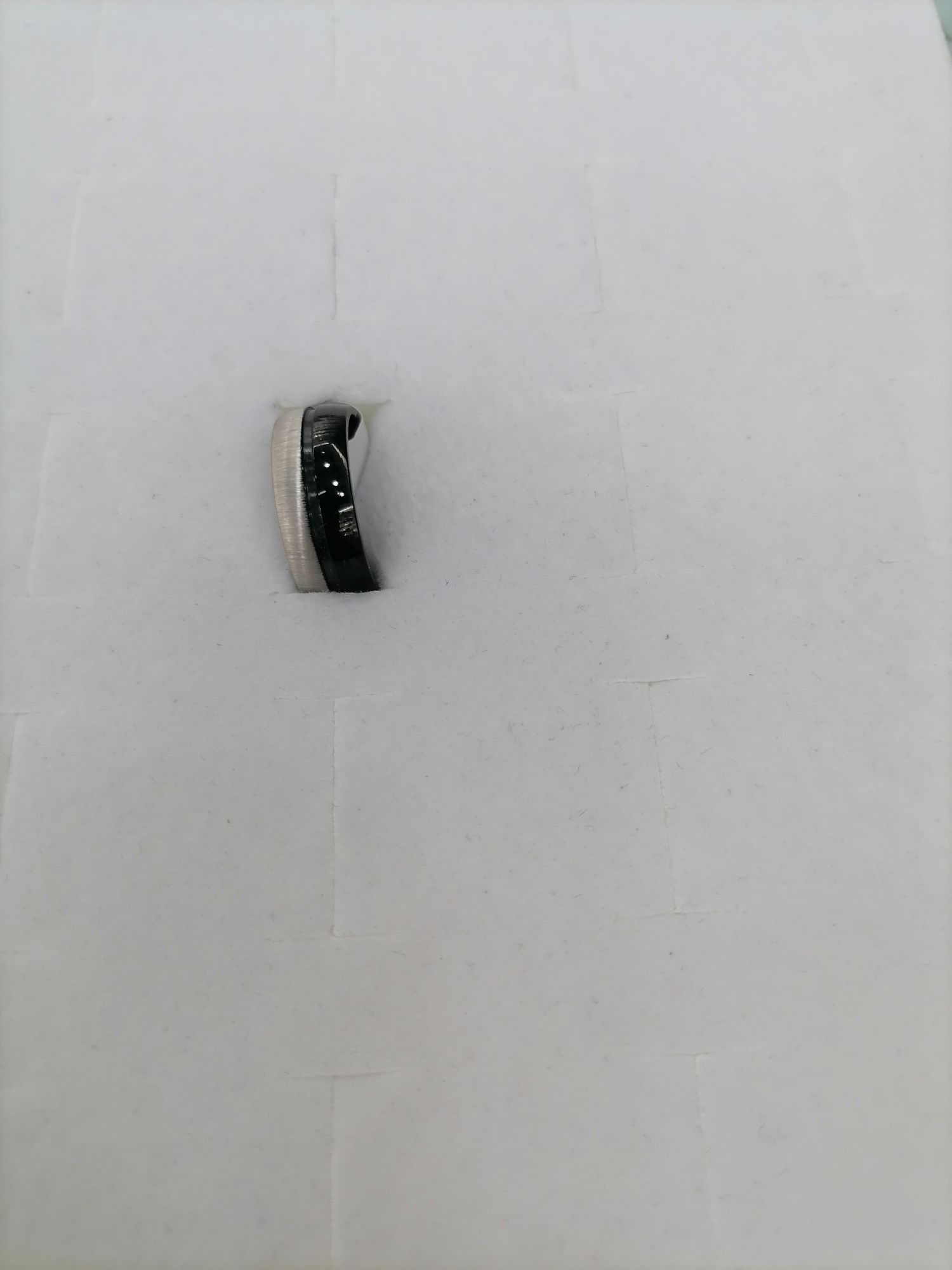 Titanium steel semi-black concave design ring