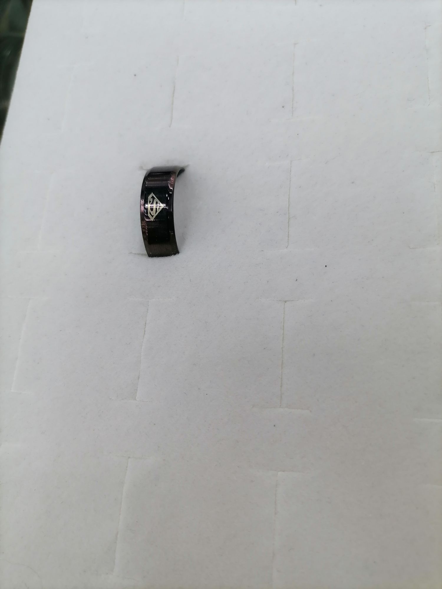 Titanium steel diamond 5S shape black arc ring