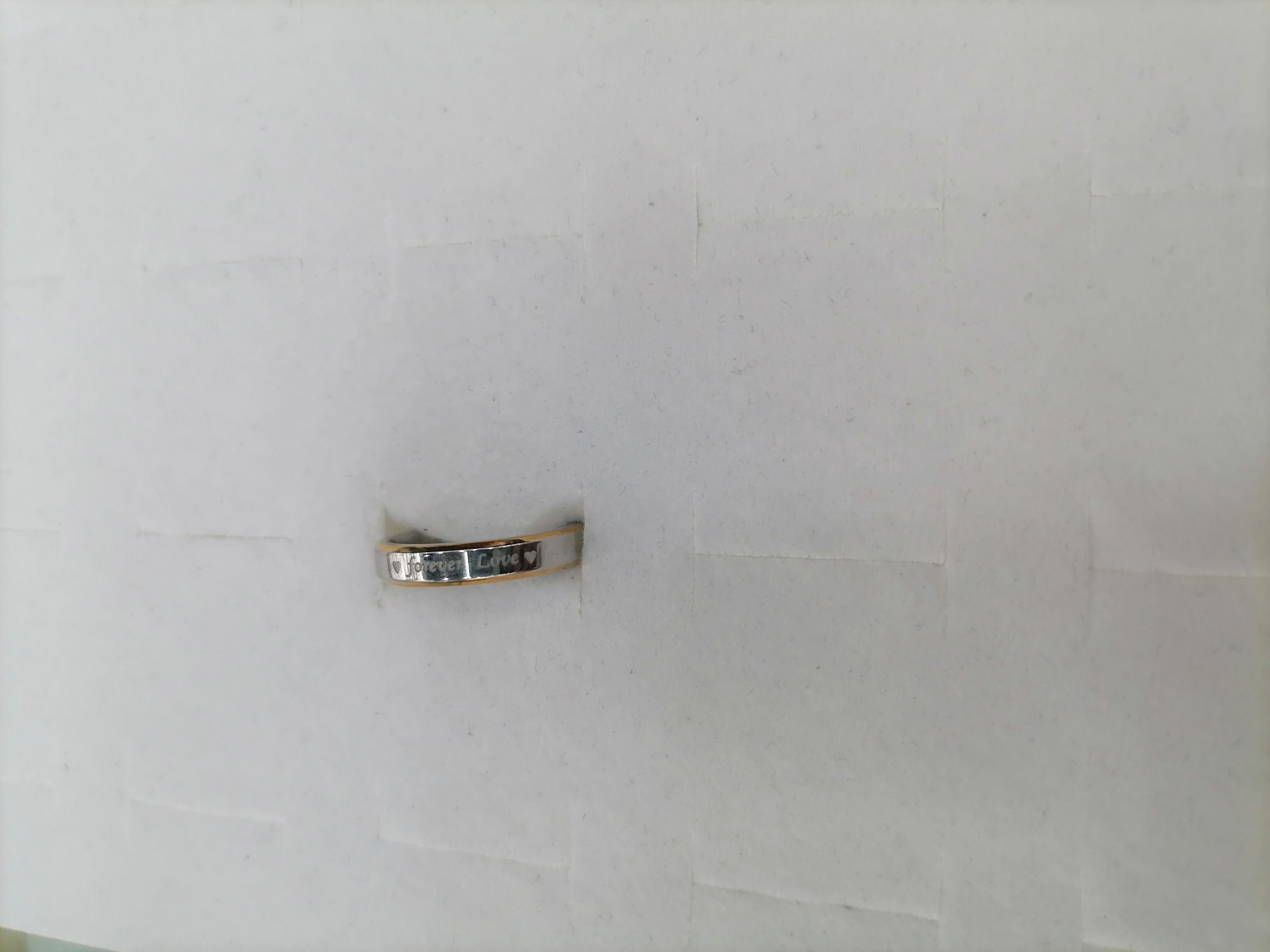 forever love ring engraved in titanium steel and gold