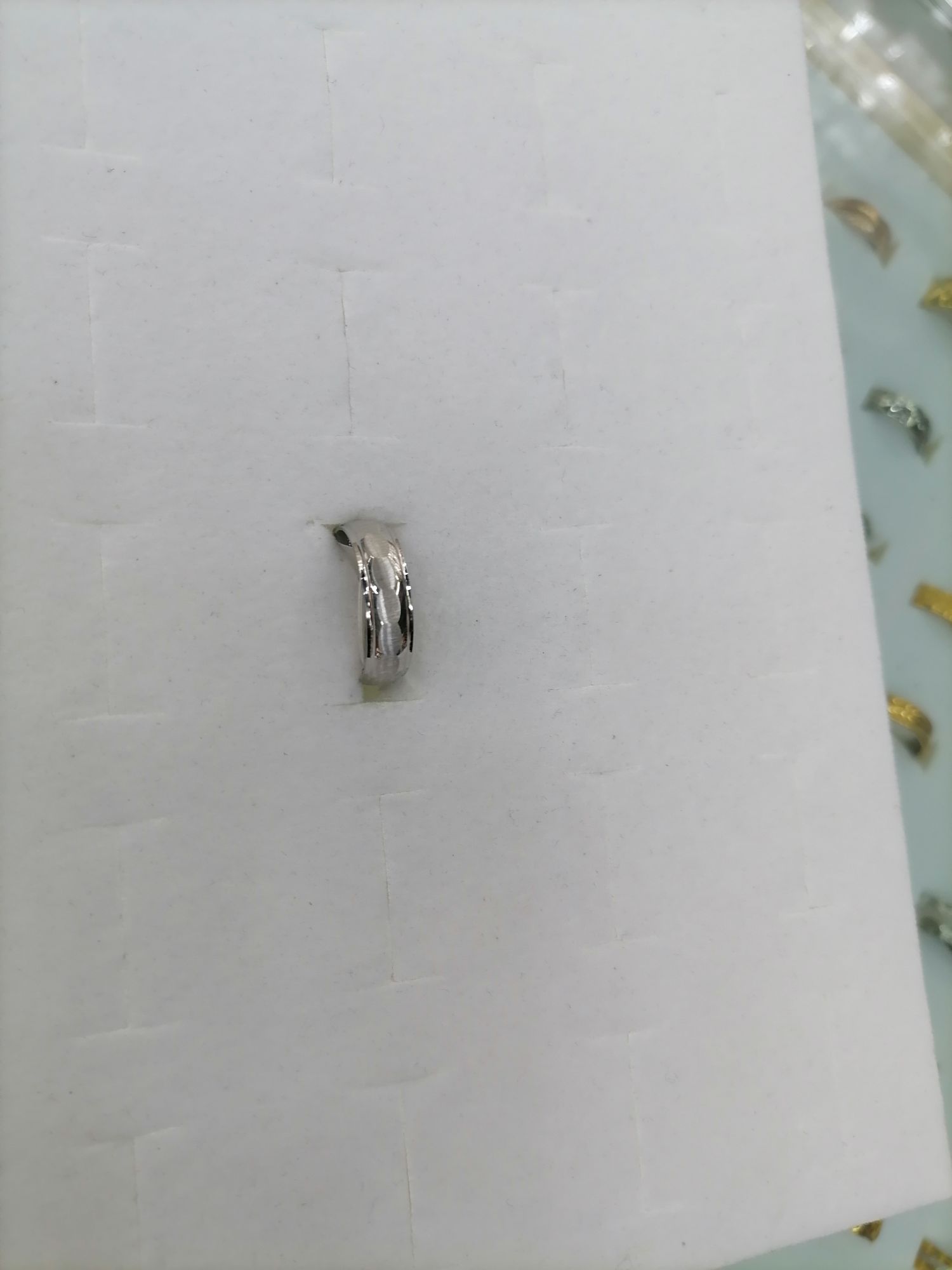 Titanium steel silver semi-ground oval outer ring