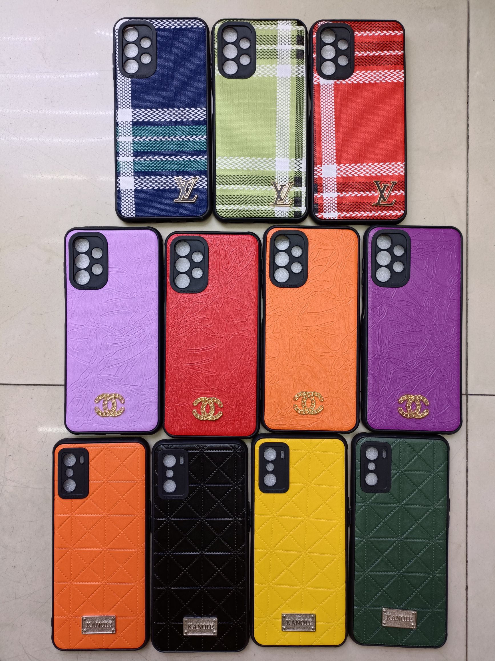 Soft case with labeled leather phone case