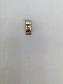 Titanium steel double sided ring with gold accent design