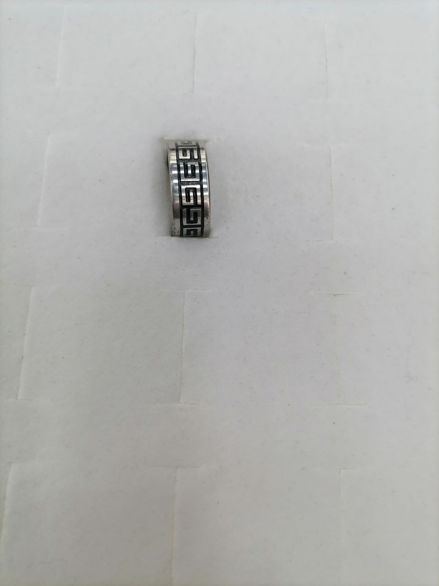 Titanium steel silver dripping double G inverted wide ring