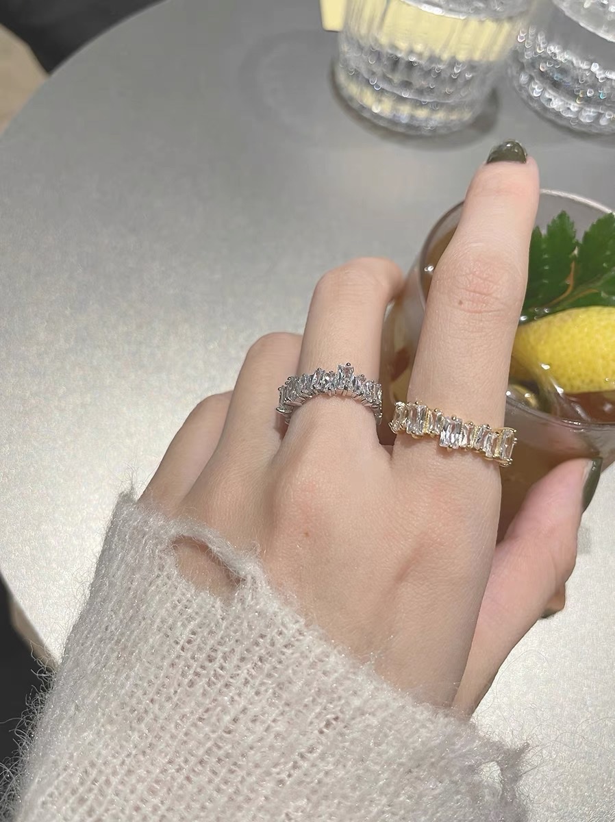 18 Zircon ring Women's simple ring, unique design sense, niche Korean Fairy piano Only -2019 details Picture