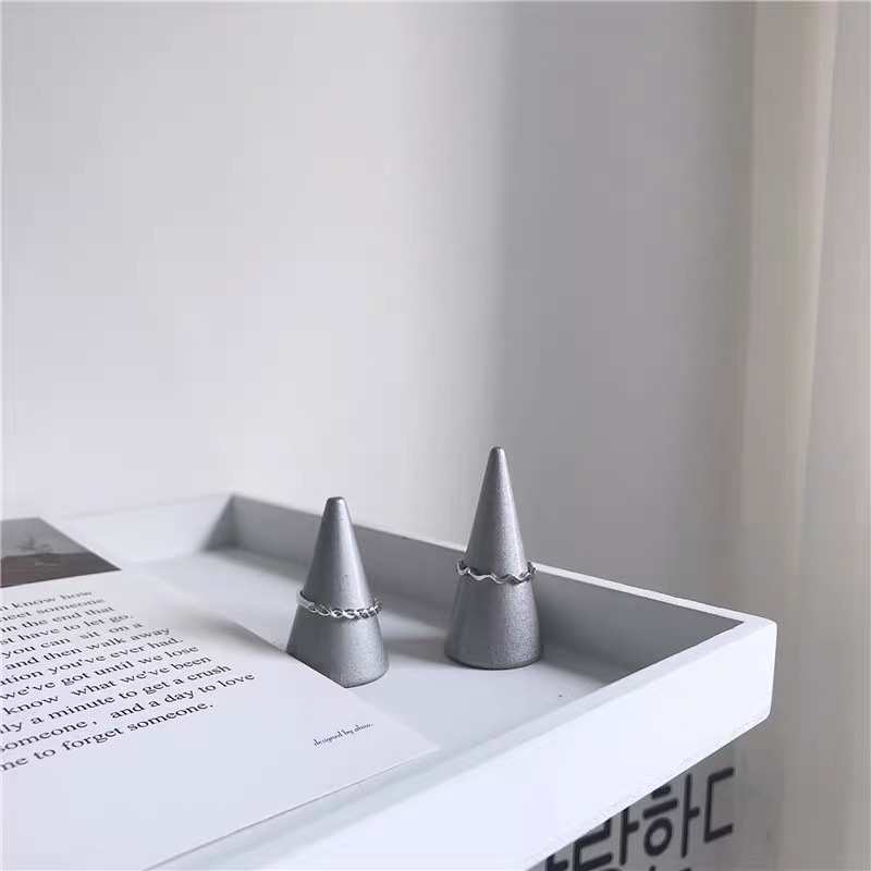 3 Zircon ring Women's simple ring with a unique design sense, a niche Korean fairy piano - Wi-2040 details Picture