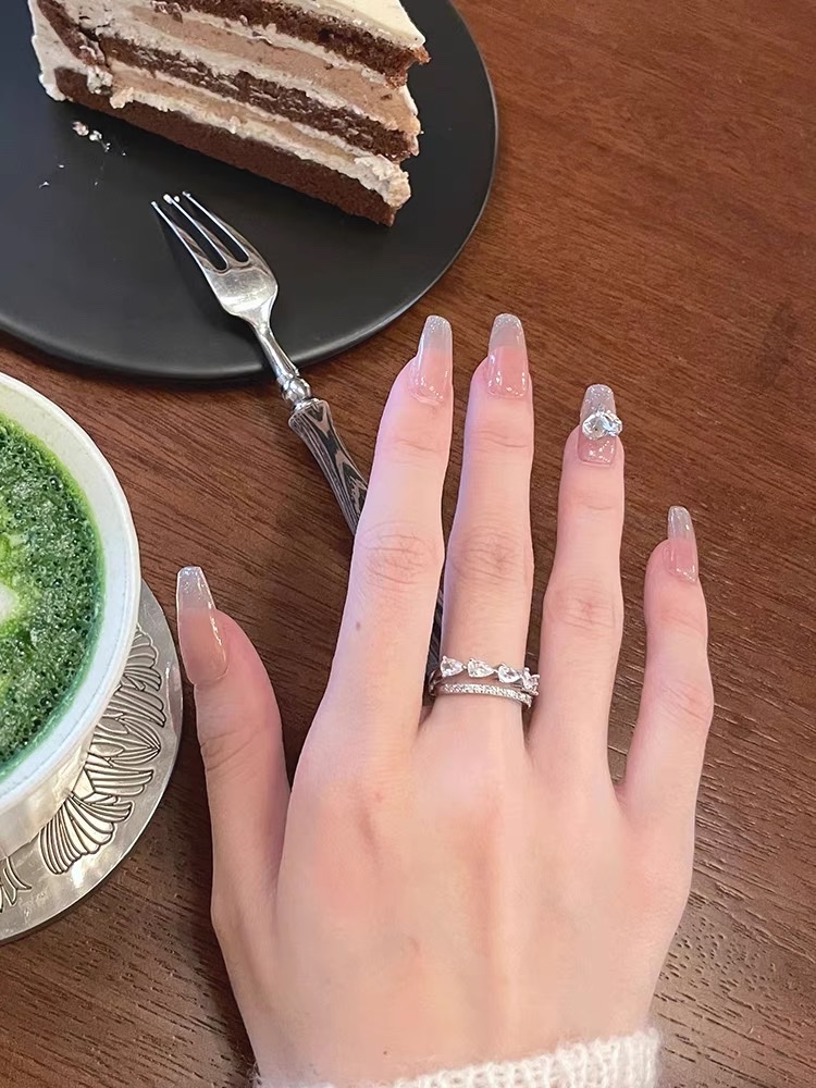 39 Zircon ring Women's simple ring with a unique design sense, a niche Korean fairy piano - Only 1198 details Picture