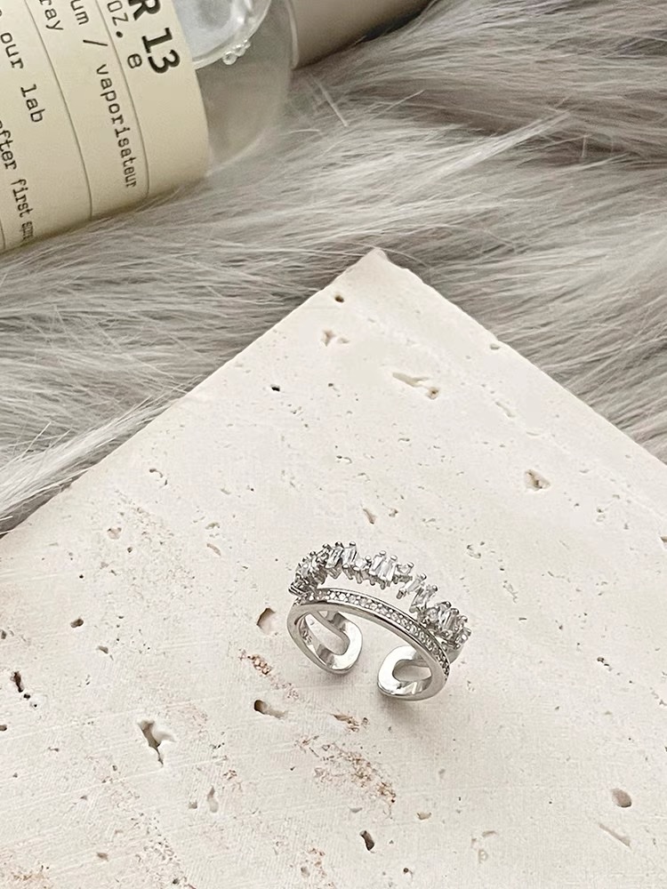 47 Zircon ring Women's simple ring with a unique design sense, a niche Korean fairy piano -1182 details Picture