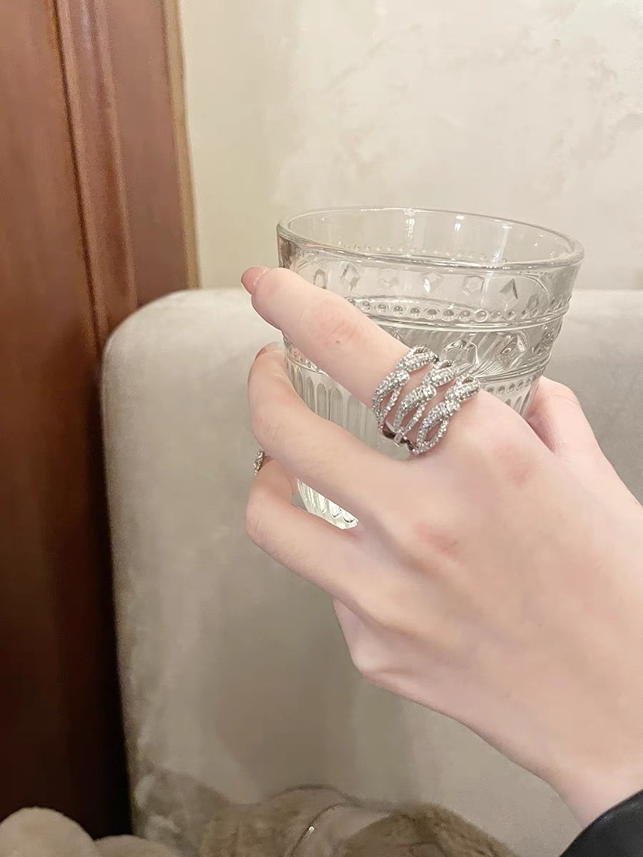 14 Zircon ring Women's simple ring, unique design sense, Niche Korean Fairy piano Only -2023 details Picture