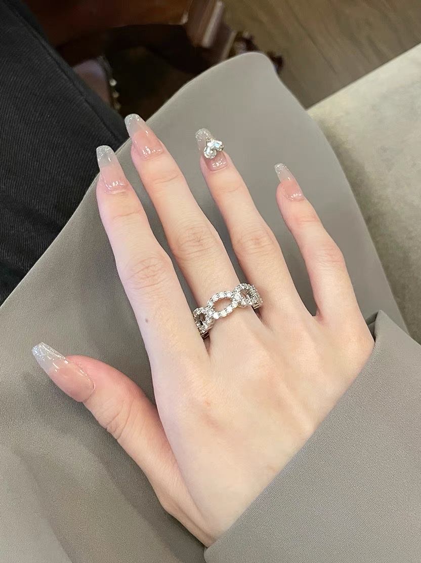 22 Zircon ring Women's simple ring, unique design sense, niche Korean Fairy piano - Only -2014