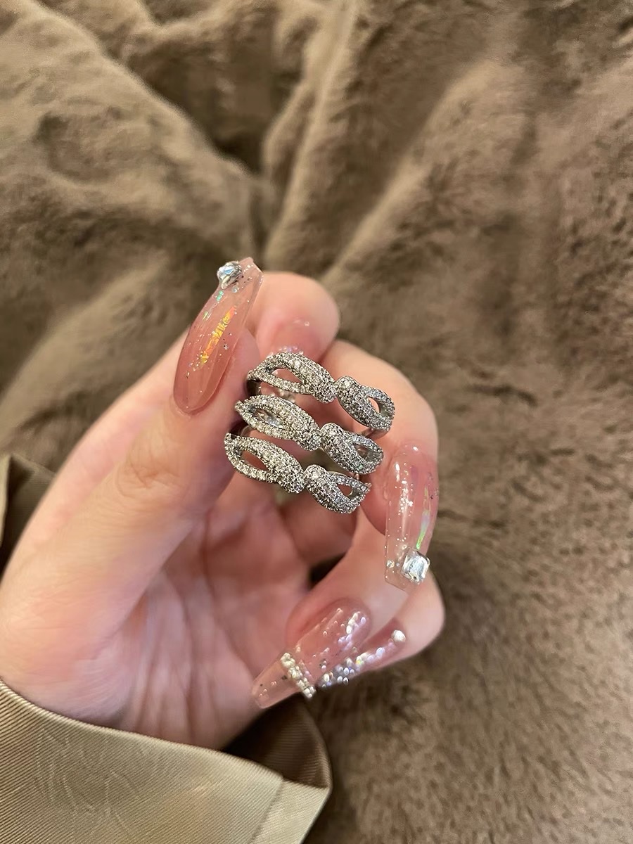 14 Zircon ring Women's simple ring, unique design sense, Niche Korean Fairy piano Only -2023