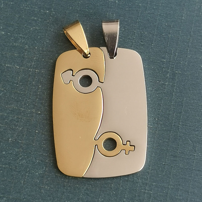 Titanium steel couple pendant stainless steel engrave air force brand couple engraved logo advertising gift manufacturers direct key chain necklace