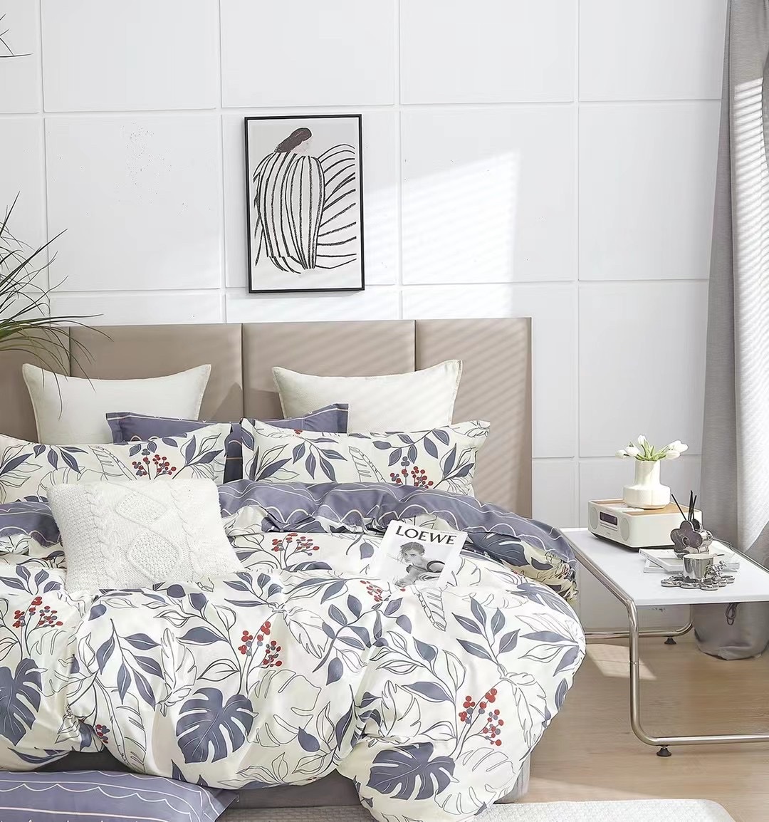 New Cotton Printed Four-Piece Bed Sheet Set And Pillowcase