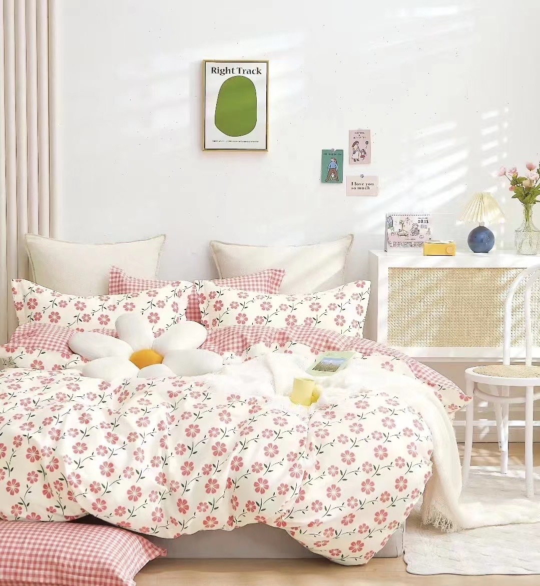 New Cotton Printed Four-Piece Bed Sheet Set And Pillowcase Specification drawing