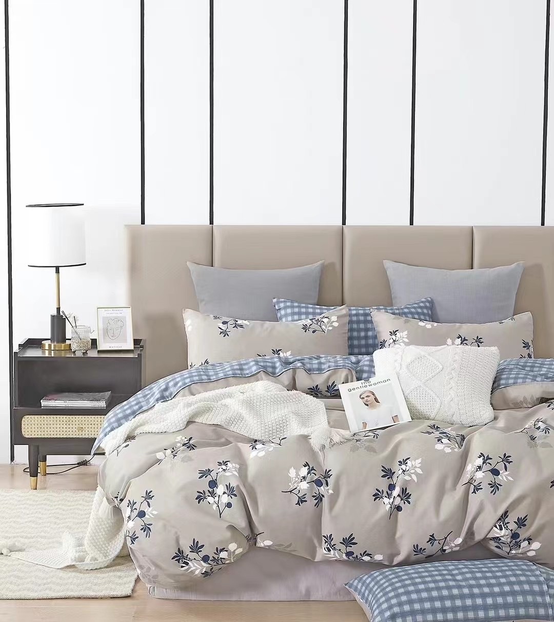 New Cotton Printed Four-Piece Bed Sheet Set And Pillowcase details Picture