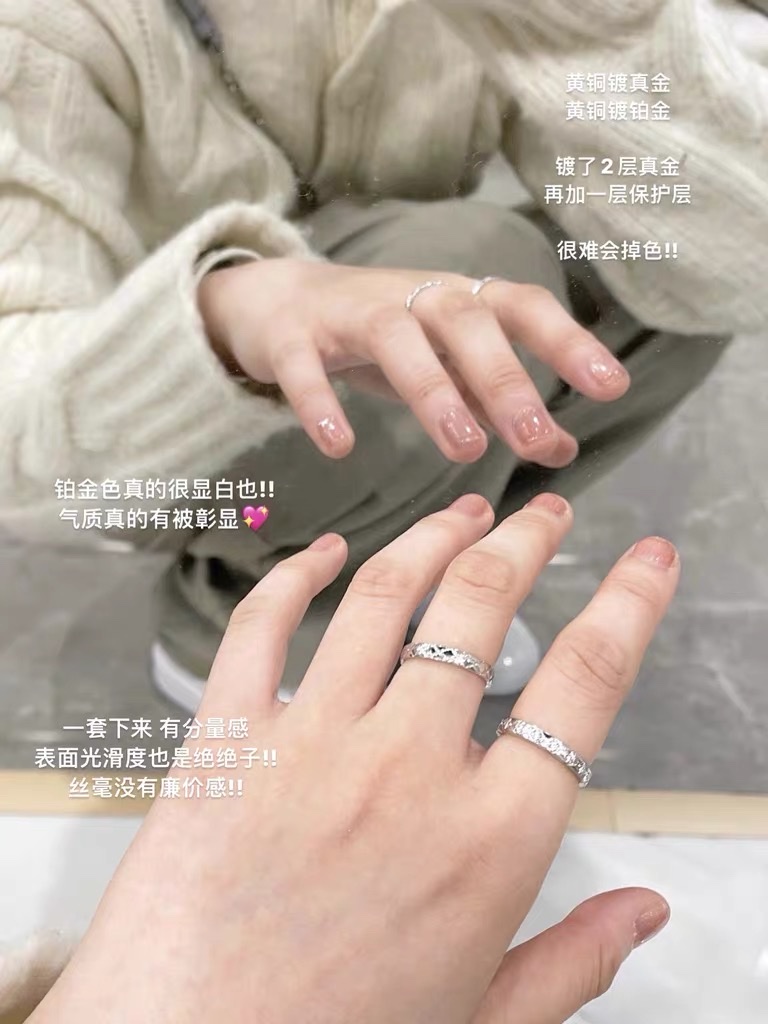 Zircon ring for women, simple and unique design, a niche Korean fairy organ, only -57
