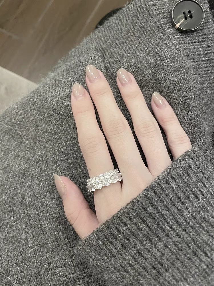 Zircon ring for women, simple and unique design, a niche Korean fairy organ, only -50