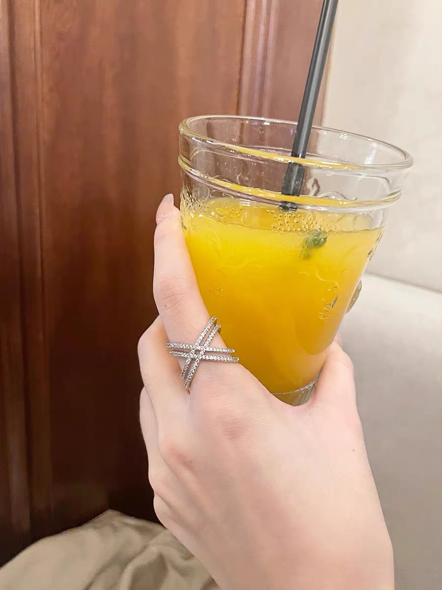 Anillo de circón mujer anillo simple personalidad sentido del diseño nicho coreano sistema de hadas órgano vie-45