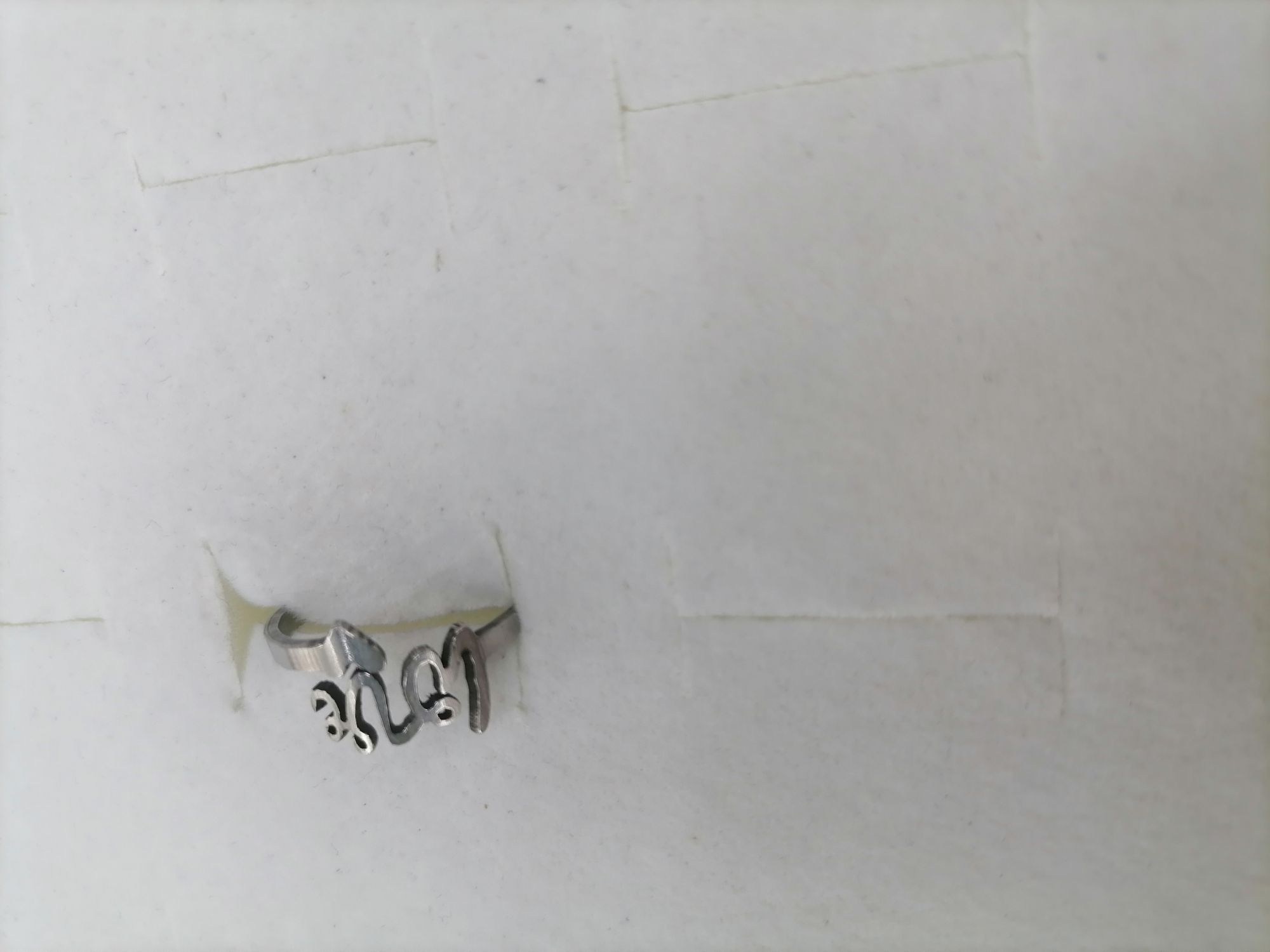 Titanium steel silver hollow love ring
